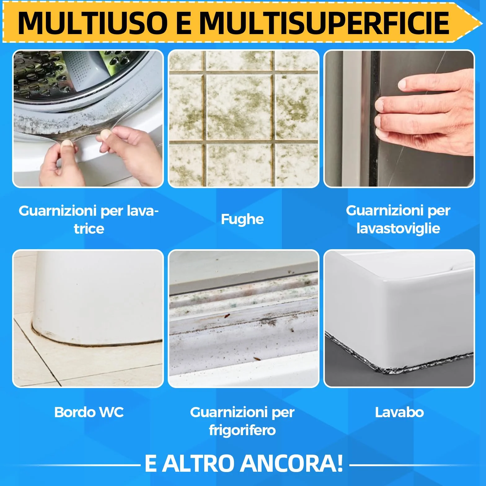 Antimuffa Gel 150 ml Mould Stain Remover detergente per bagno cucina piastrelle pareti fughe