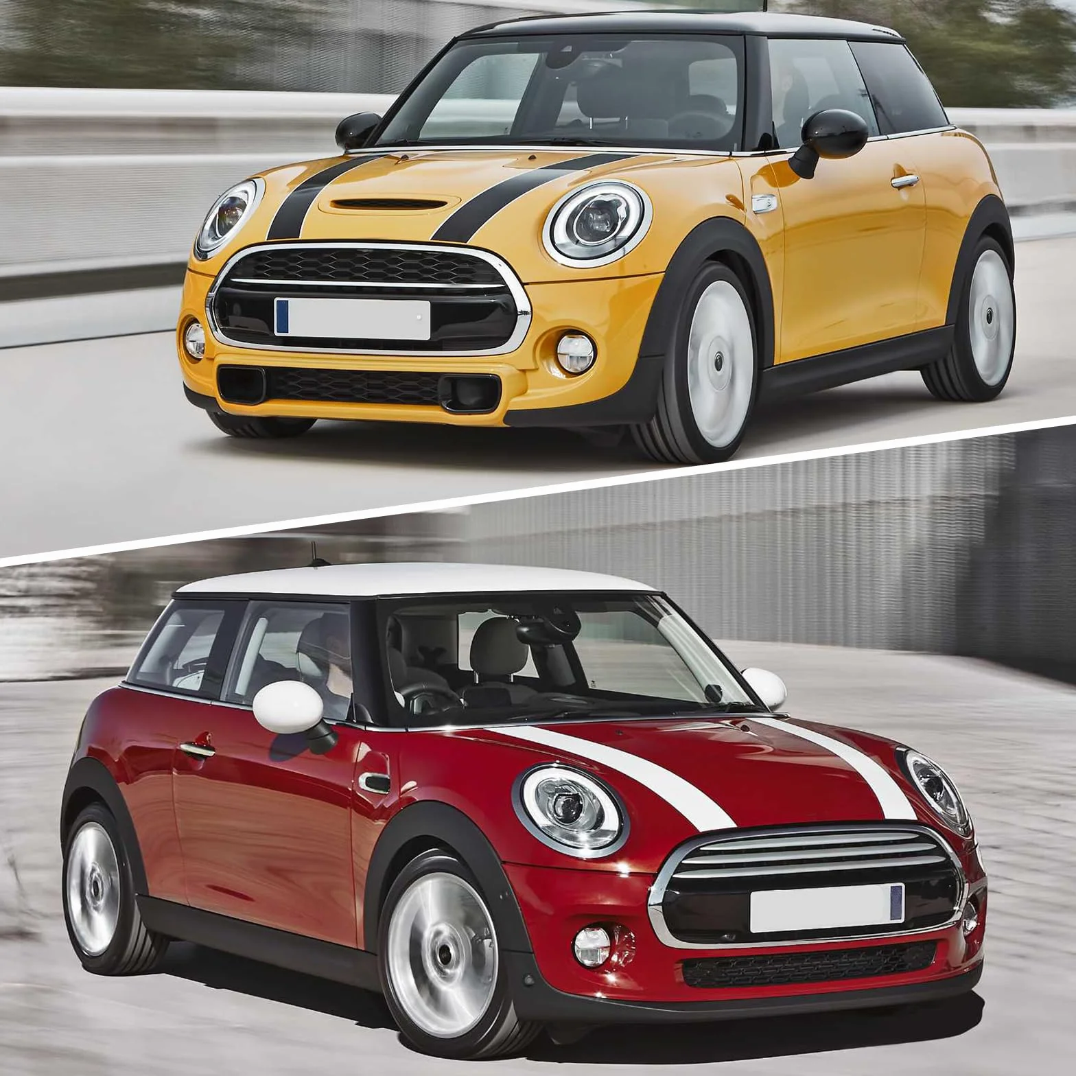 Mini Cooper F55 F56 F57 2014-2021 Cerchietto Fari Ricambio Argento 2 Pezzi