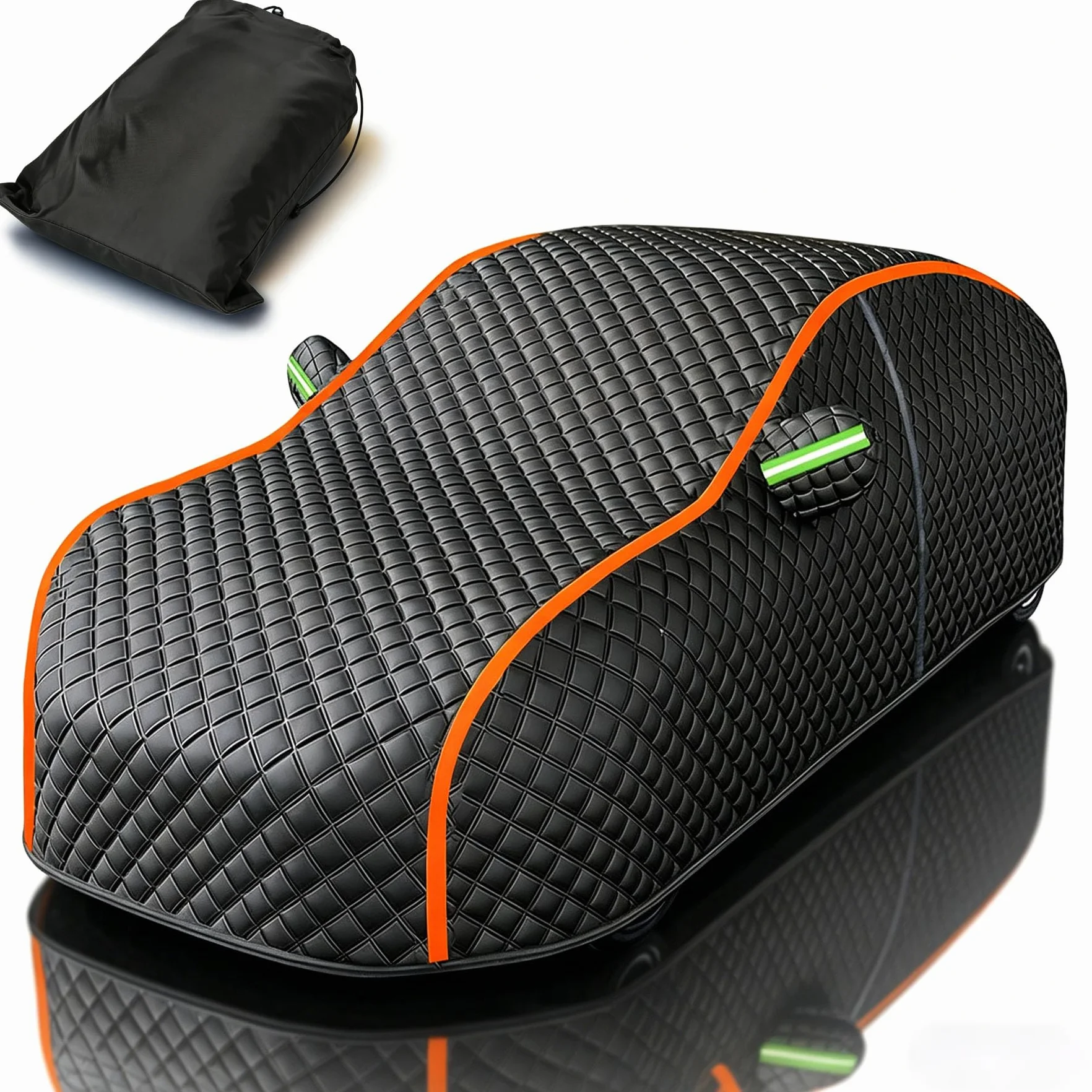 Telo Copriauto Antigrandine Imbottito per Audi Q3 2012-2026,Impermeabile Telo Copri Auto Esterno Completo Copertura Esterno con Cerniera E Cinghia Antivento