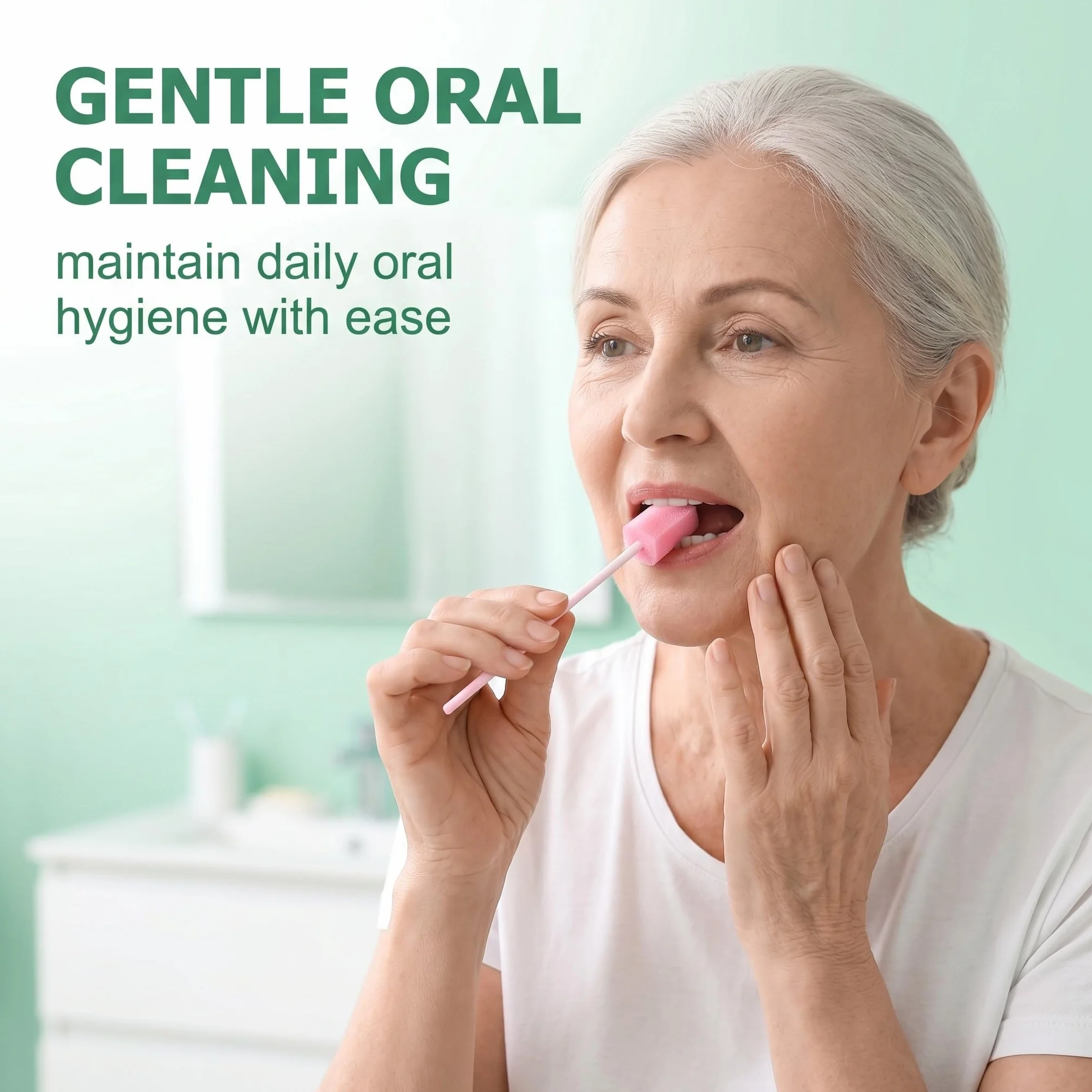 Kit Igiene Orale 40 Pezzi Spugna Bastoncini Pulizia Cavo Orale Monouso per Denti e Gengive