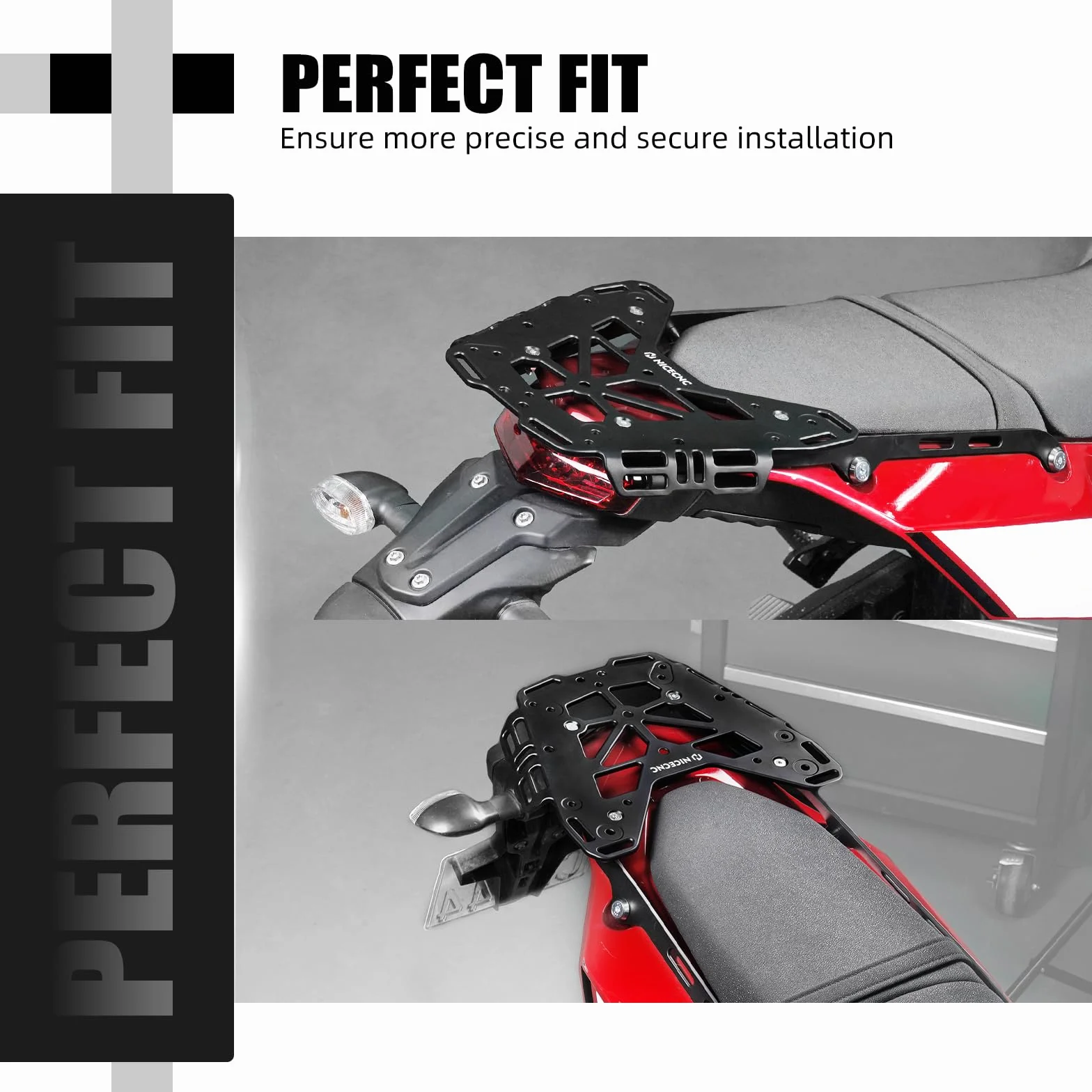 NICECNC Portabagagli Posteriore per Moto Compatibile con Yamaha Tenere 700 / XTZ 700 2019-2023, Portabagagli Estensibile per Carico