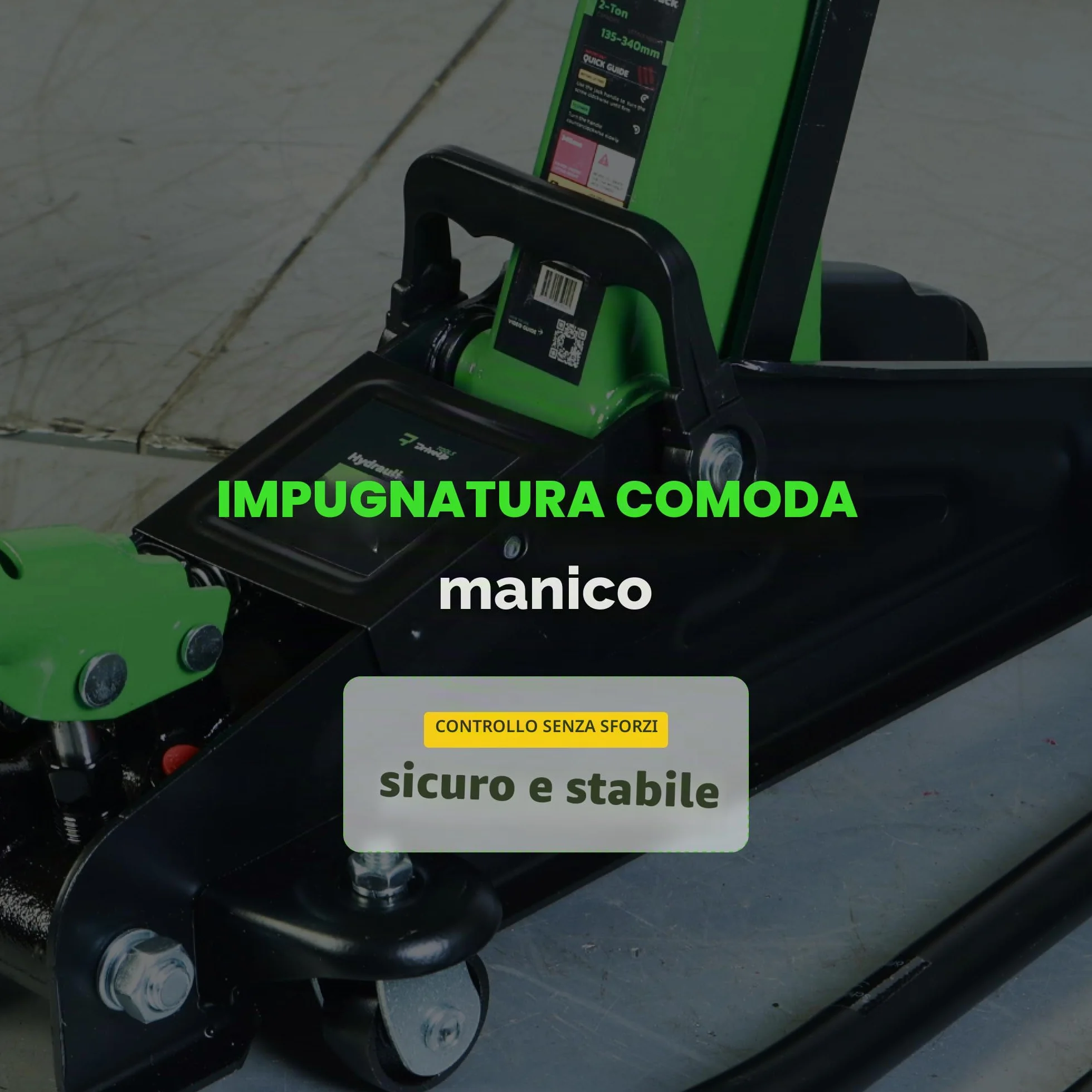 Martinetto idraulico a carrello 2 tonnellate con valigetta, intervallo sollevamento 13,5-34 cm per auto SUV