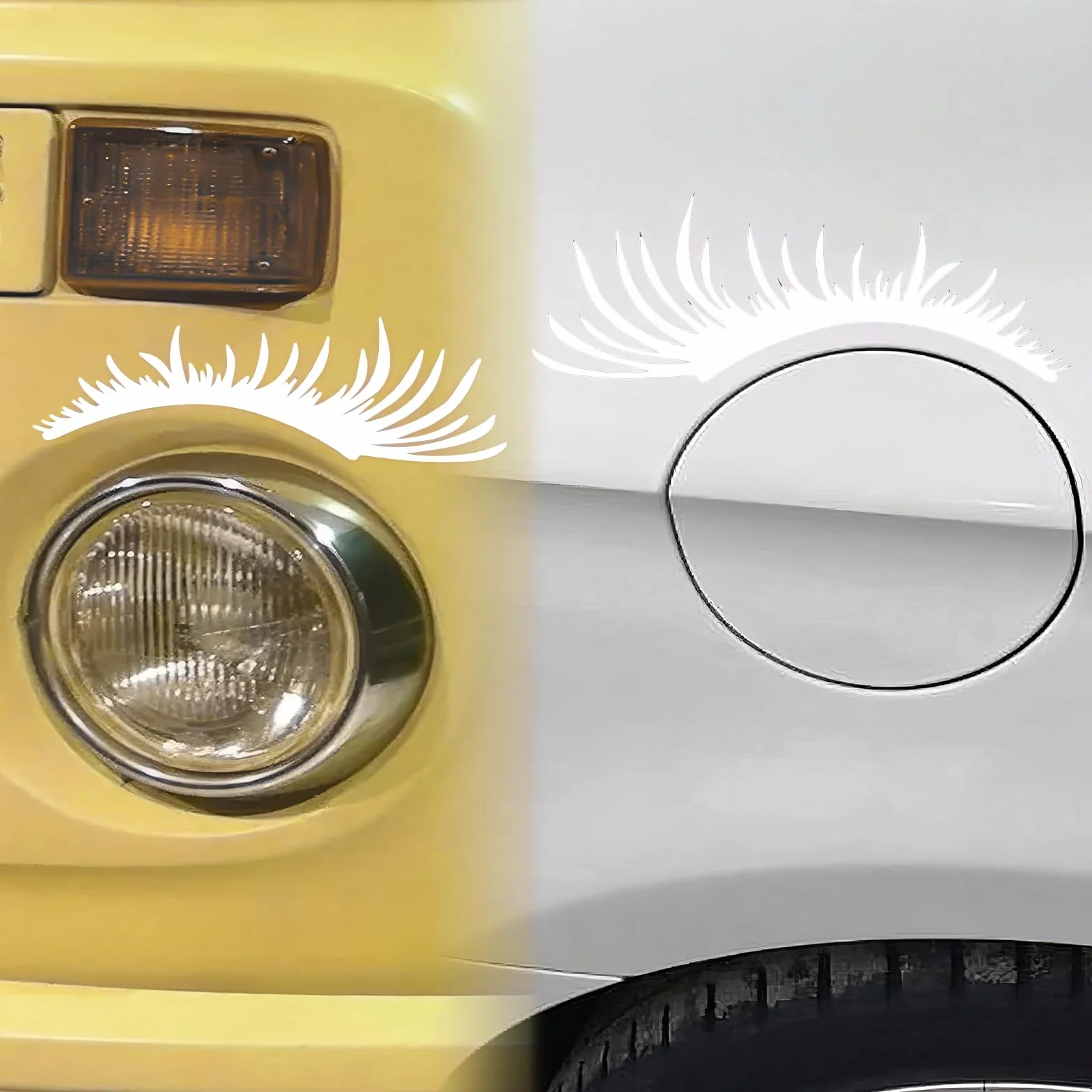Adesivo Cigli dell'automobile Adesivo per Paraurti Sopracciglia Ciglia Adesivi per Auto Luce Adesivo per Paraurti Ciglia Rimovibili, Adesivo Decorativo