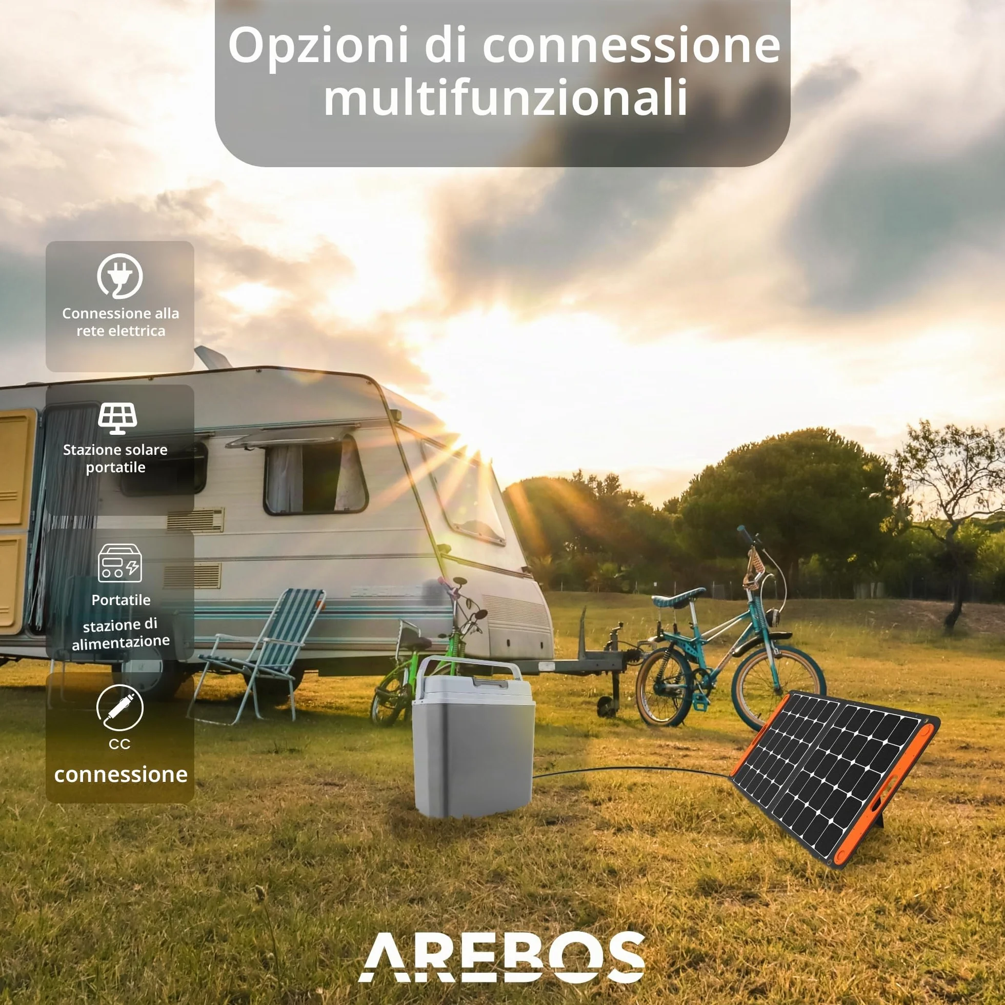 Arebos Frigorifero portatile | Frigoriferi per auto | 20 litri | per raffreddare e mantenere caldo | con modalità ECO | 12/230 V per auto e presa di corrente | Frigoriferi Portatile Elettrico
