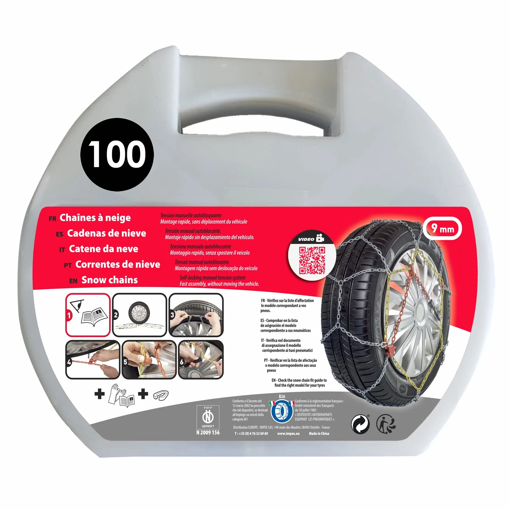 Catene da Neve in Metallo Tensione Manuale N°100