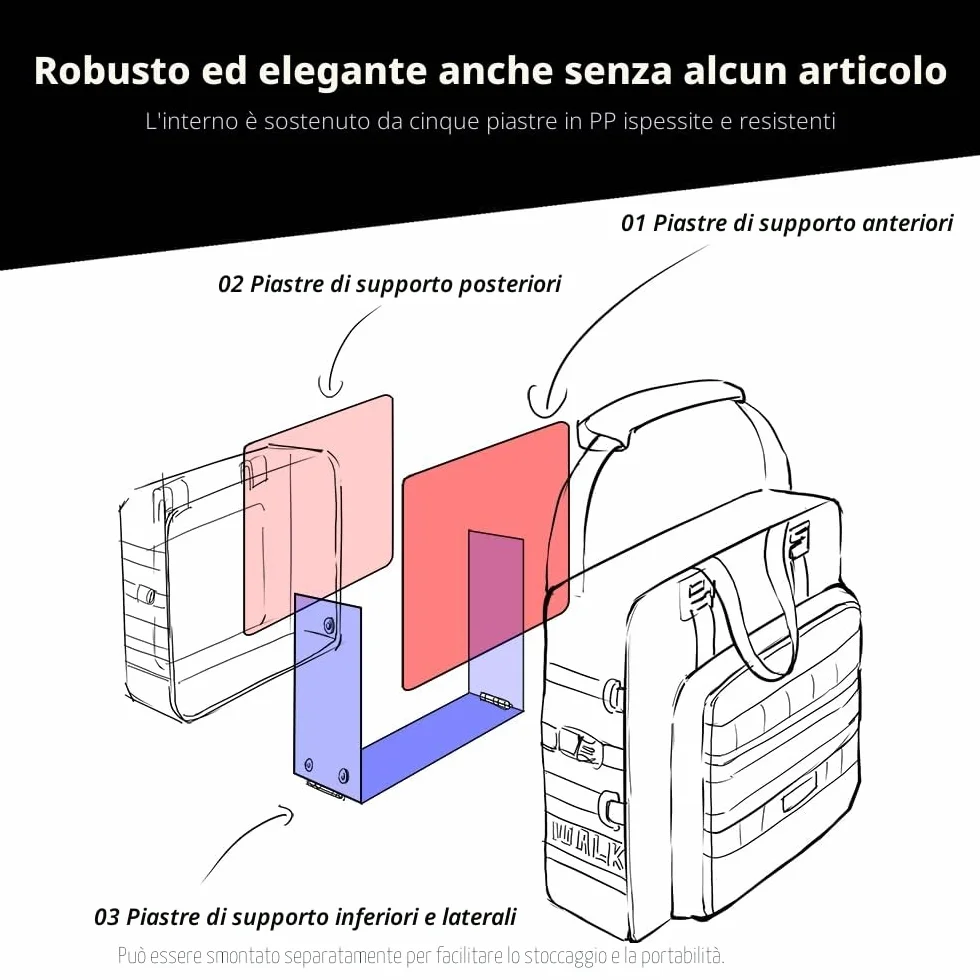 Rhinowalk Borse da sella per moto impermeabili a sgancio rapido 25 L nero