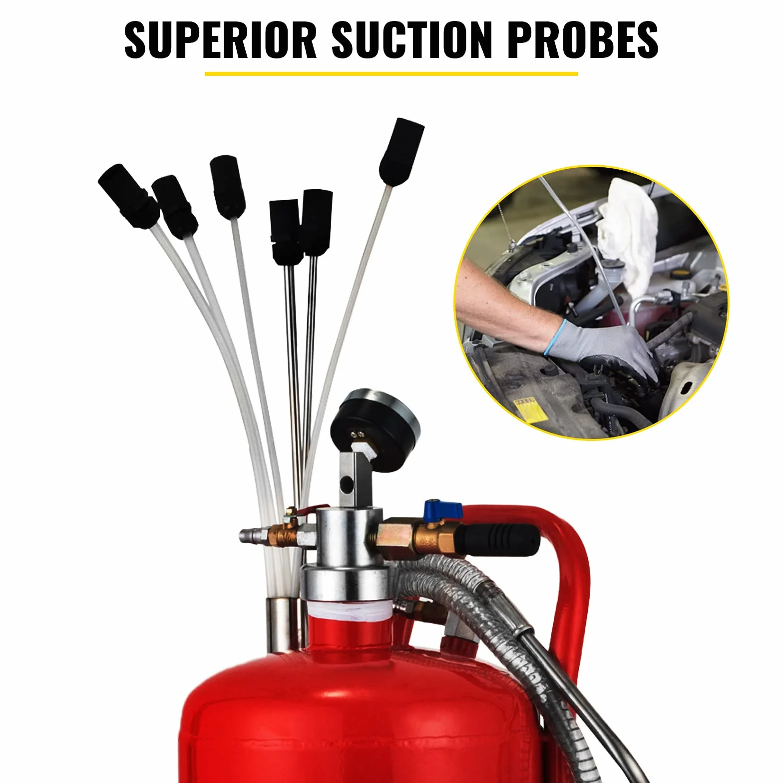 Succebuy Recuperatore di Olio di Scarico estrattore Pneumatico con Sistema a Circuito Chiuso aspirapolvere di Olio Motore
