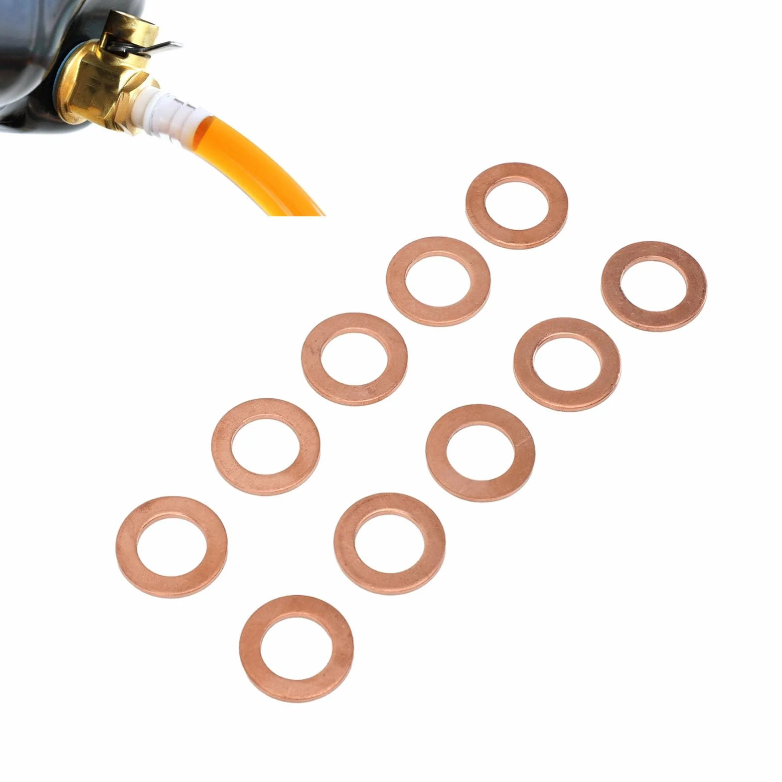 10 PZ M12 Rame Tappo di Scarico Olio Rondella Guarnizione di Tenuta Piatta Anello Distanziatore per Cambio Olio 12mm Tappo di Scarico Olio Rondella Guarnizioni Rondelle di Tenuta
