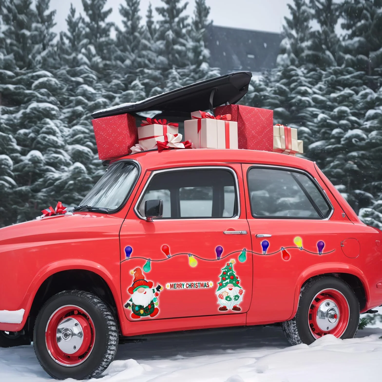 Magneti Adesivi Decorazioni di Natale per Auto 23Pcs Riflettenti Adesivo Lampada