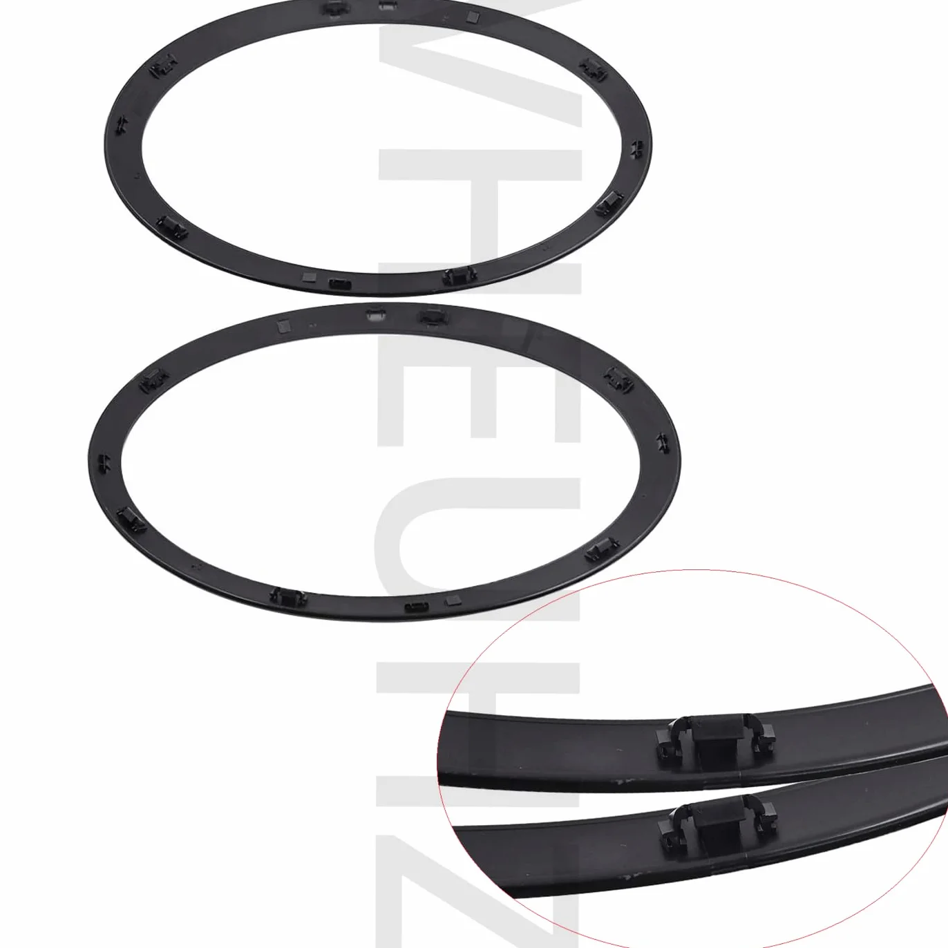 BMW Mini Cooper F55 F56 F57 2014+ Copertura anello fari lato destro e sinistro Nero lucido 51137300631 51137300632