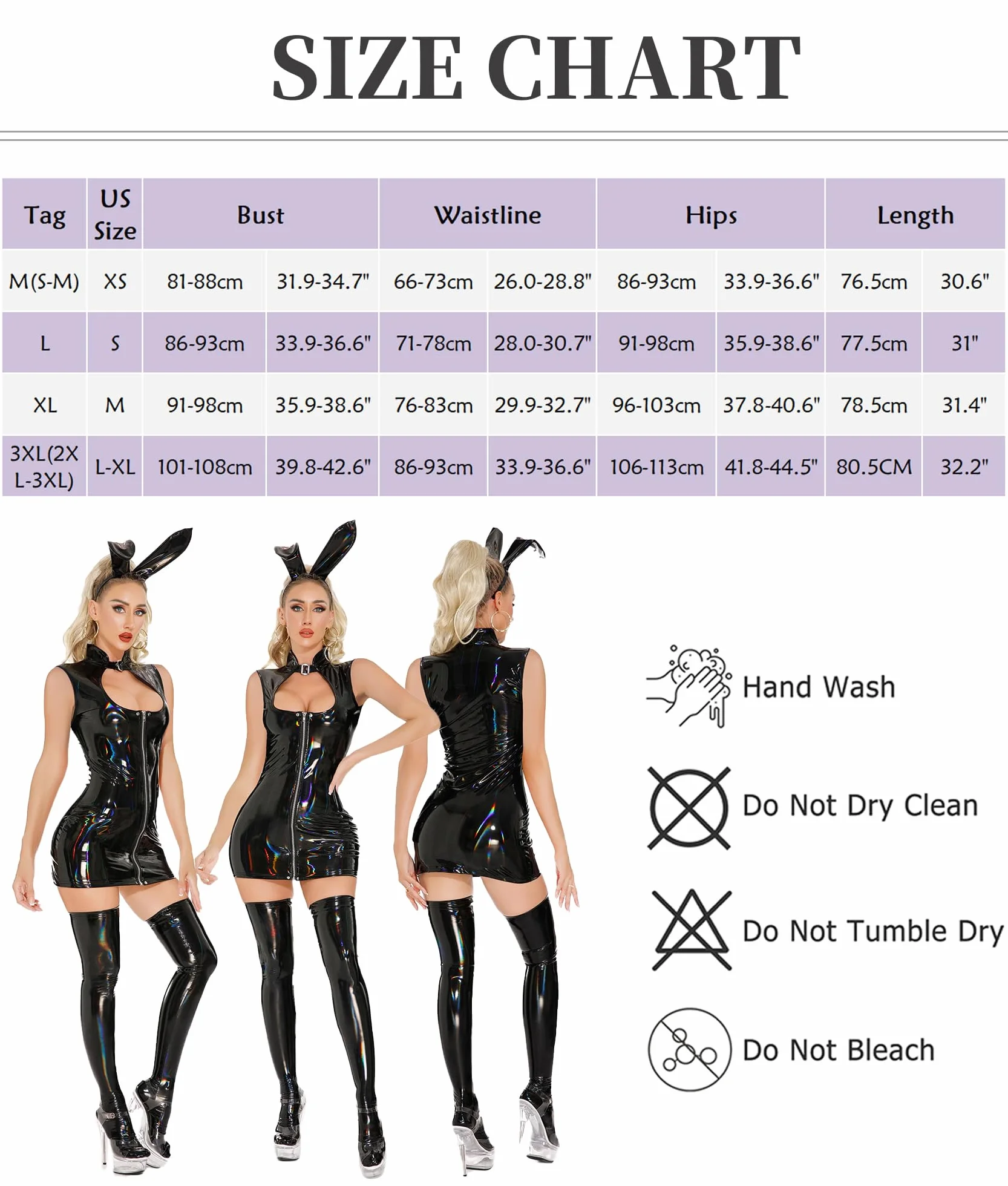 Effetto Bagnato Tuta da Donna in Pelle Elasticizzata con Brillantini, Senza Maniche, Lattice, Discoteca, XS-XL