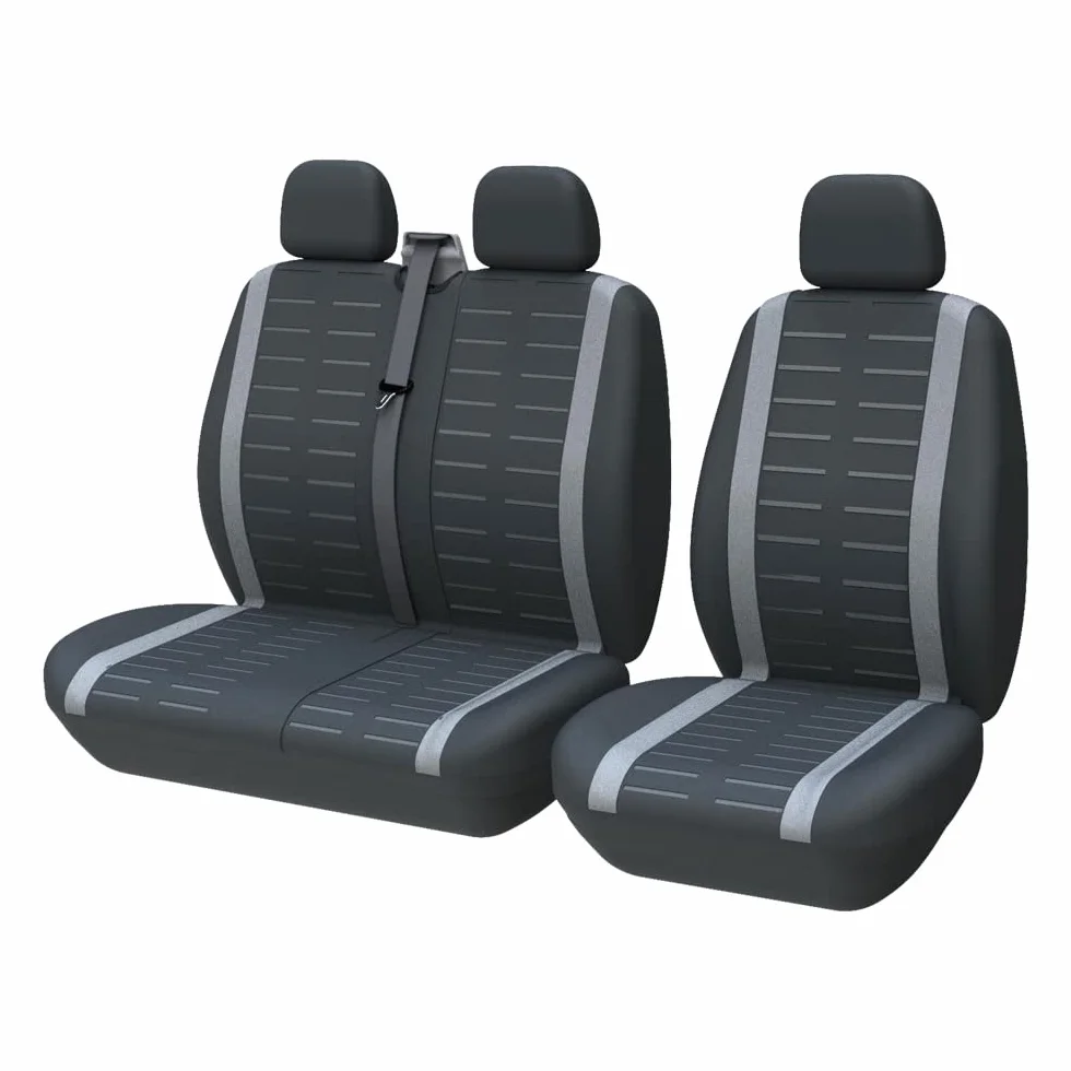 TOYOUN Coprisedili Furgone 3 Posti Universale Coprisedile Auto Singolo Doppio Anteriore Grigio