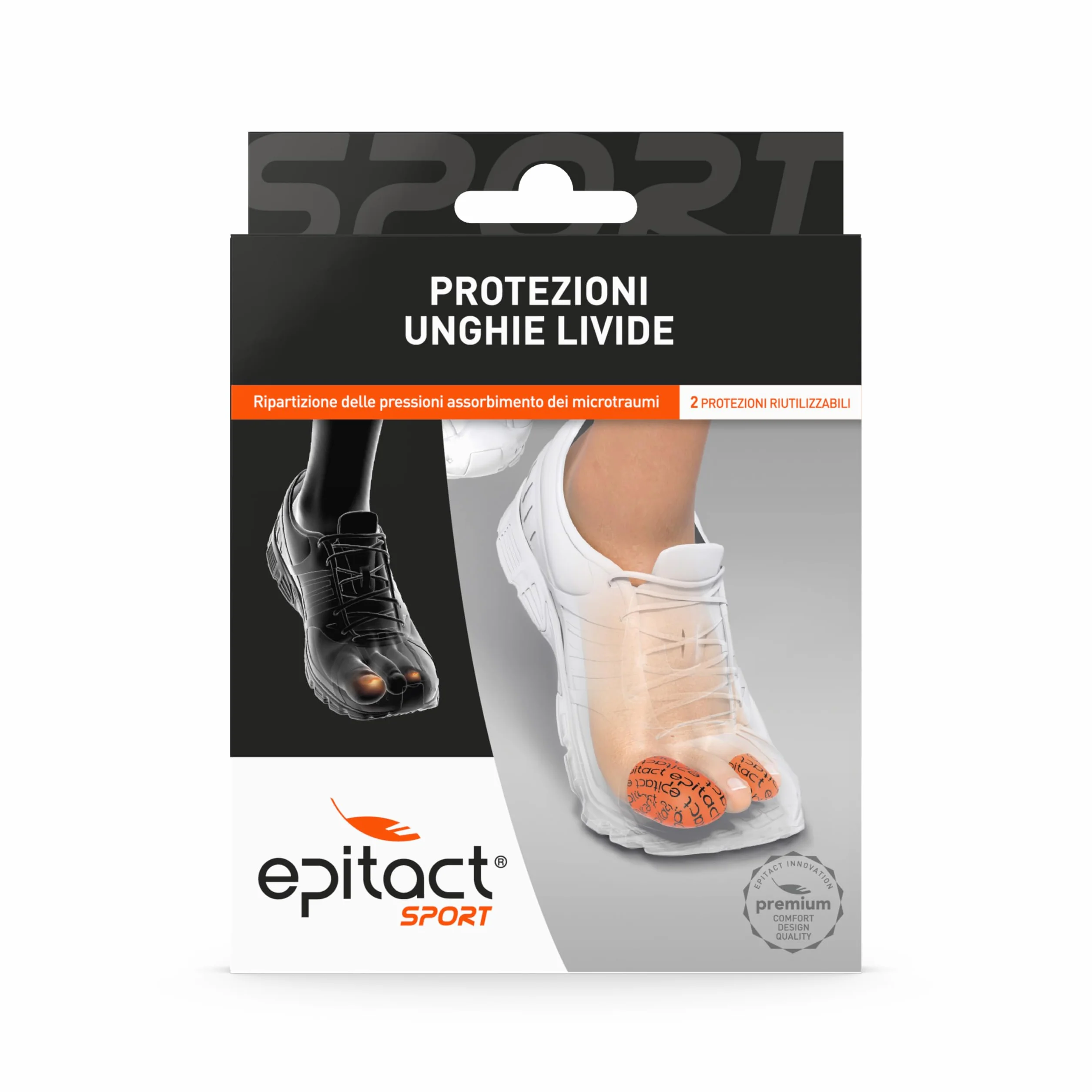 Epitact Protezione per Unghie Sport Unghie blu rotte danneggiate Prevengono Allevia Dolore dita sfregamento scarpa sportiva (L)
