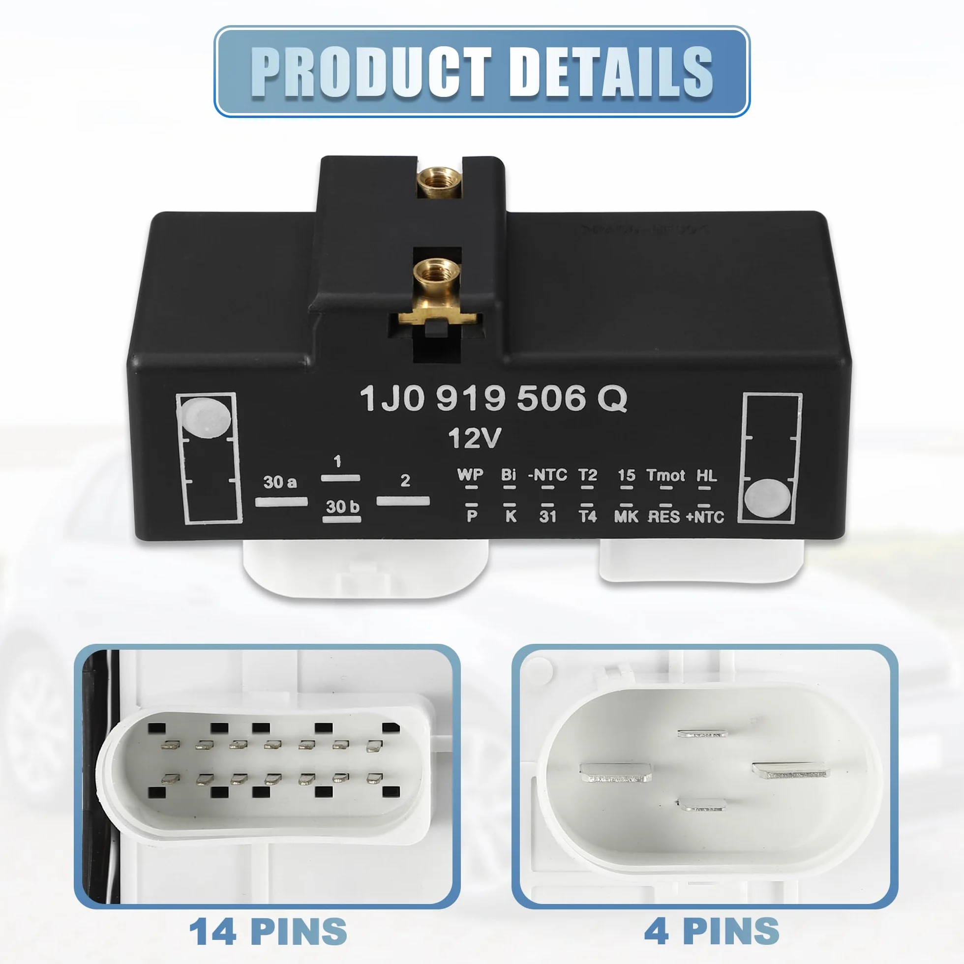 ABSOPRO Modulo di controllo ventola radiatore per Volkswagen 1J0919506Q