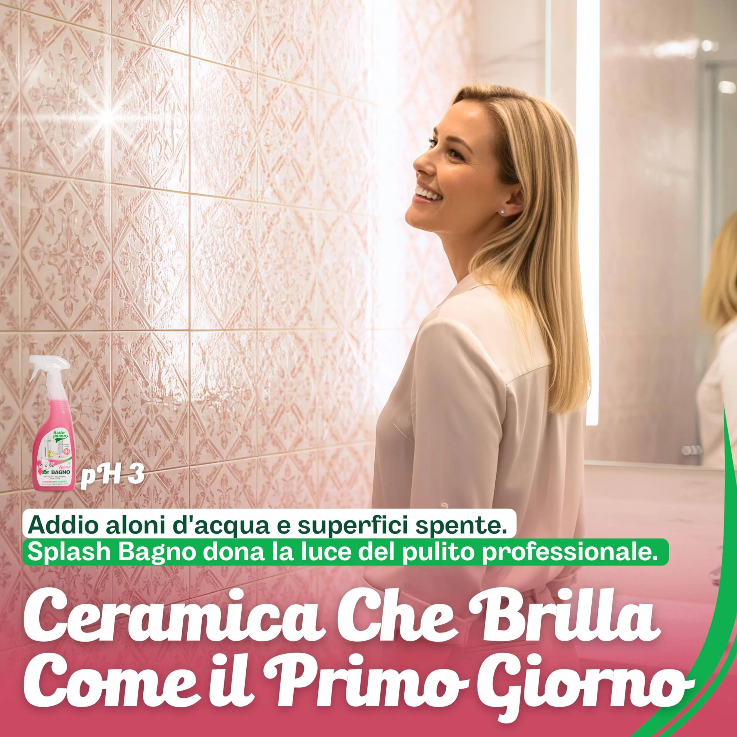 RISTOPANNO Detergente Anticalcare Spray Multiuso Professionale 750ml - Pulizia Doccia Rubinetteria Sanitari