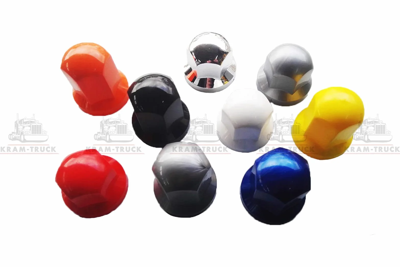 KRAM-TRUCK Tappi Per Dadi Ruota In Plastica Lunghi 32 Mm Giallo Per Camion E Rimorchi