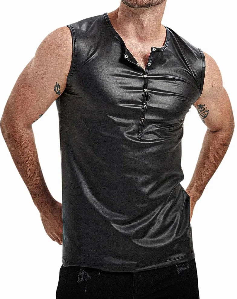 Maglia da uomo in lattice con bottoni XL