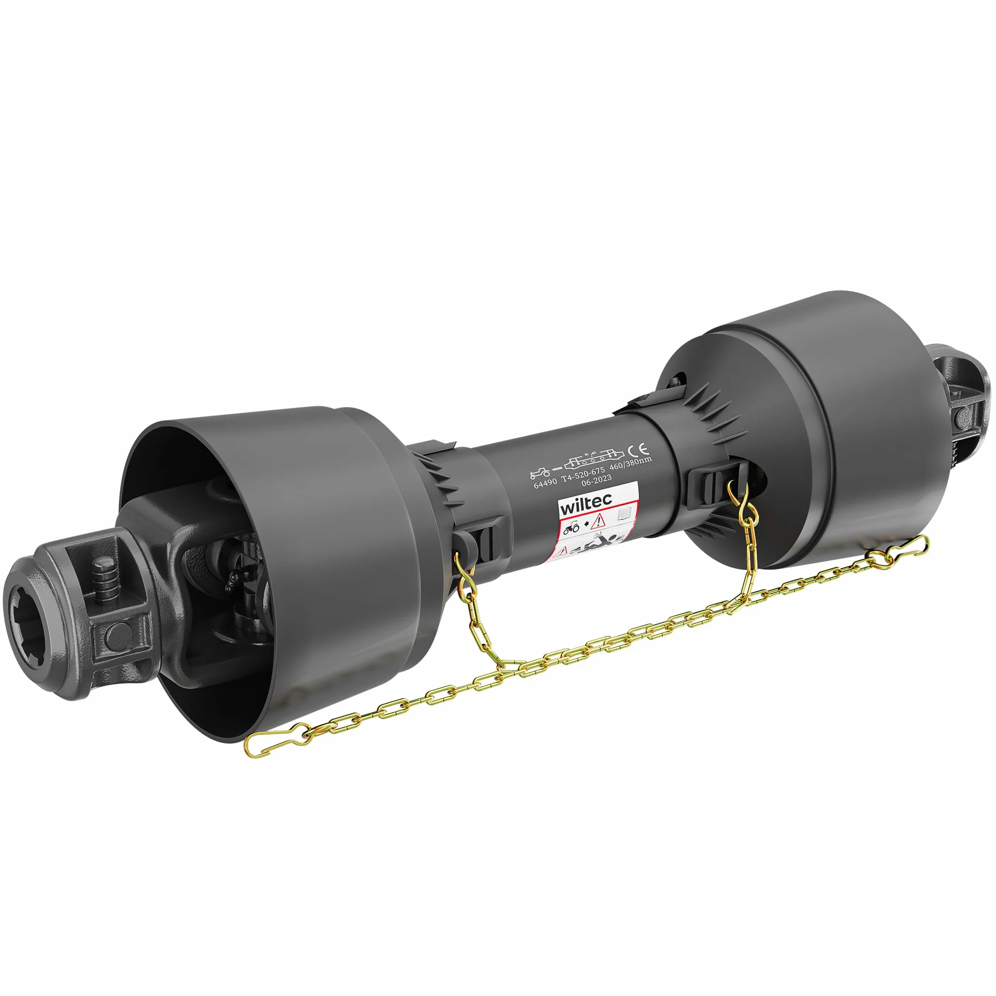 Wiltec Albero cardanico T4 Giunto cardanico 520mm 460Nm 540rpm Cardano 40kW (55CV) 2X 1 3/8" 6 Denti