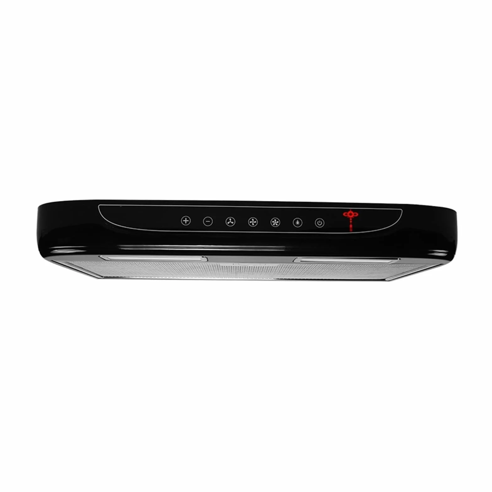 Cappa da Cucina Nera con Rete in Acciaio Inossidabile a Luce LED for Camper Roulotte