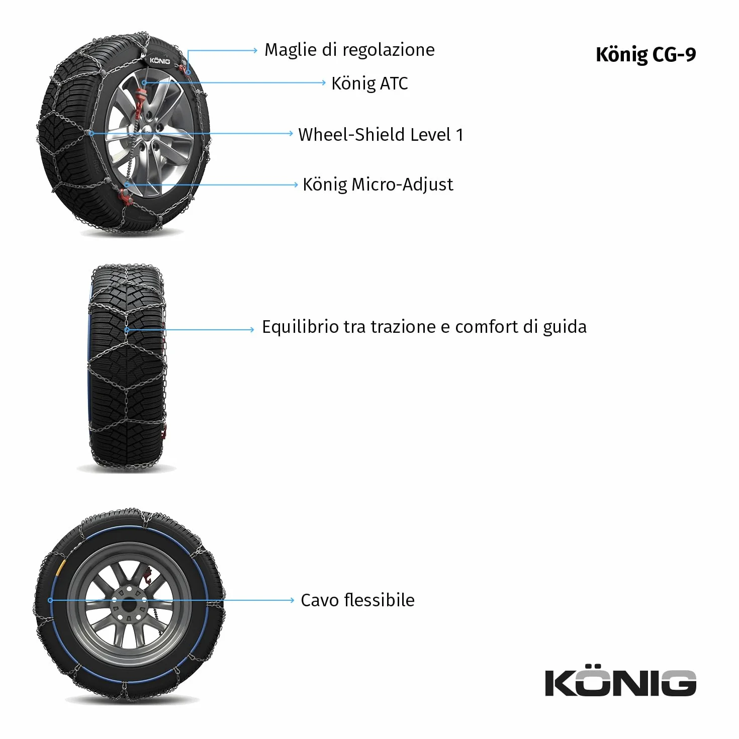 KÖNIG CG-9 104 Catene da Neve