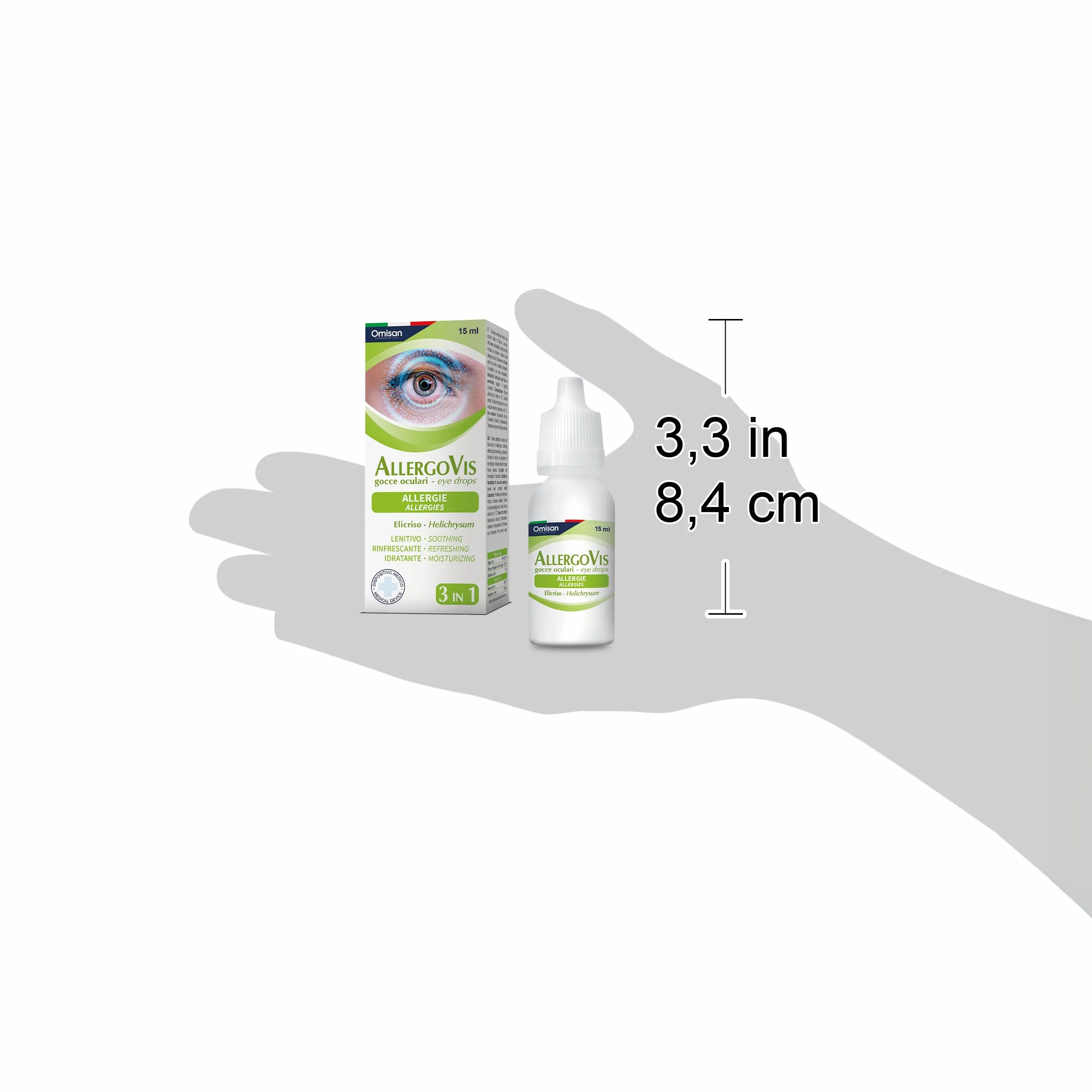 Allergovis 3in1 Collirio Sterile Lenisce Rinfresca Idrata Occhi Irritati 15 ml