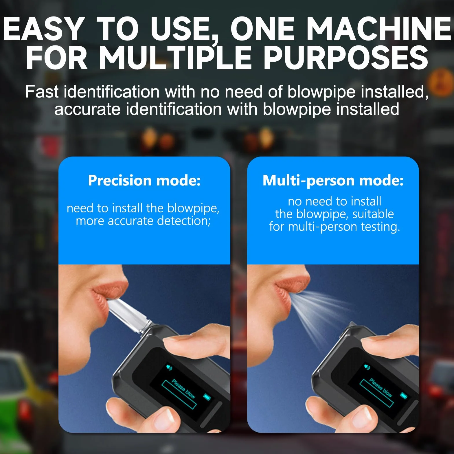 Etilometro Portatile Certificato con Sensore Elettrochimico Ricaricabile USB, Alcol Test Professionale