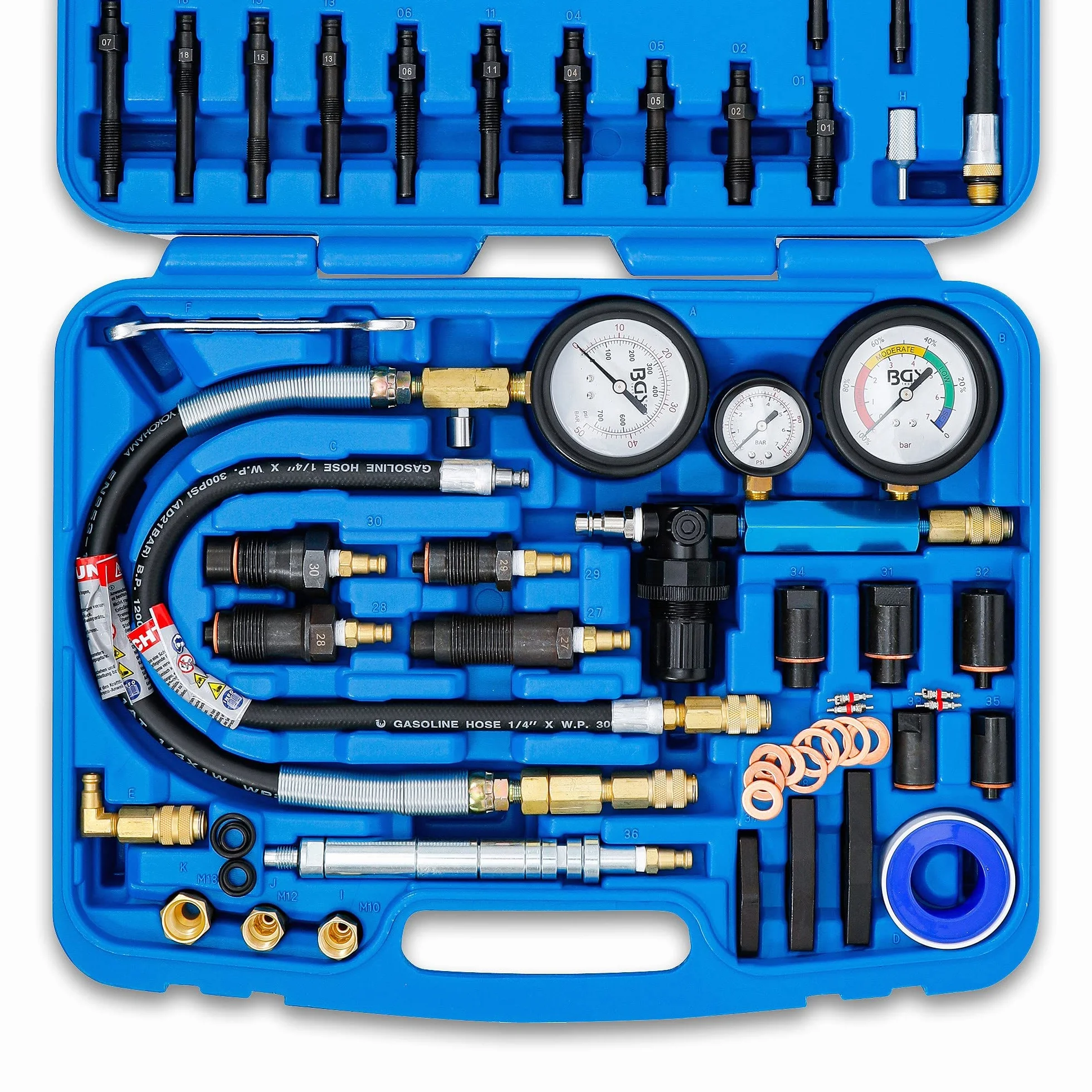 BGS 8401 | Set per test perdita compressione/ pressione mot.diesel/benz.