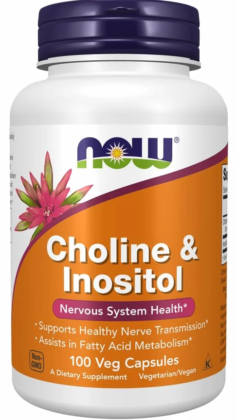 NOW Foods Choline and Inositol 500 mg, 100 Capsules