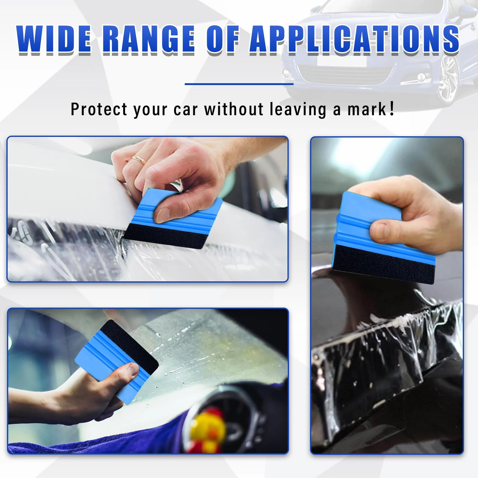 Spatola Kit Carta Da Parati, Rarouyi 7 Pezzi Stendi Pellicola Telefono Kit Wrapping Per Adesivi Pellicole Adesive Auto Vetri, Kit Avvolgimento In Vinile Con 1 Martinetto In Feltro, 1 Lama, 5 Lame