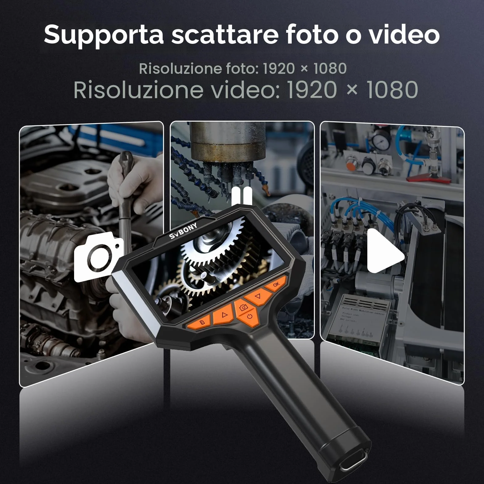 Svbony SM501 Telecamera Endoscopica 4,3'' IPS 32GB HD IP67 8 LED