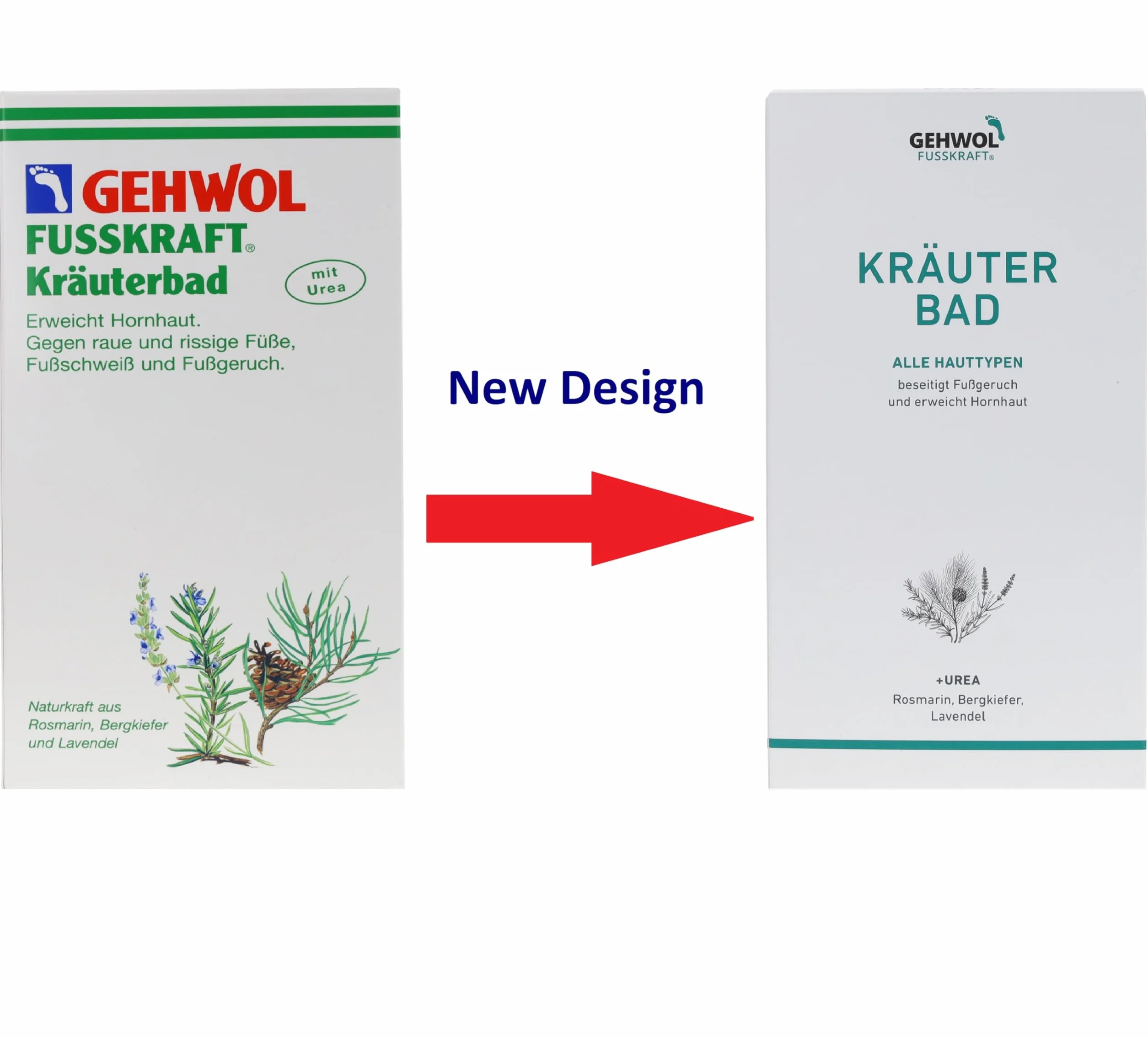 GEHWOL FUSSKRAFT Bagno per erbe aromatiche 400 g, pino, rosmarino, lavanda, eucalipto, senza parabeni