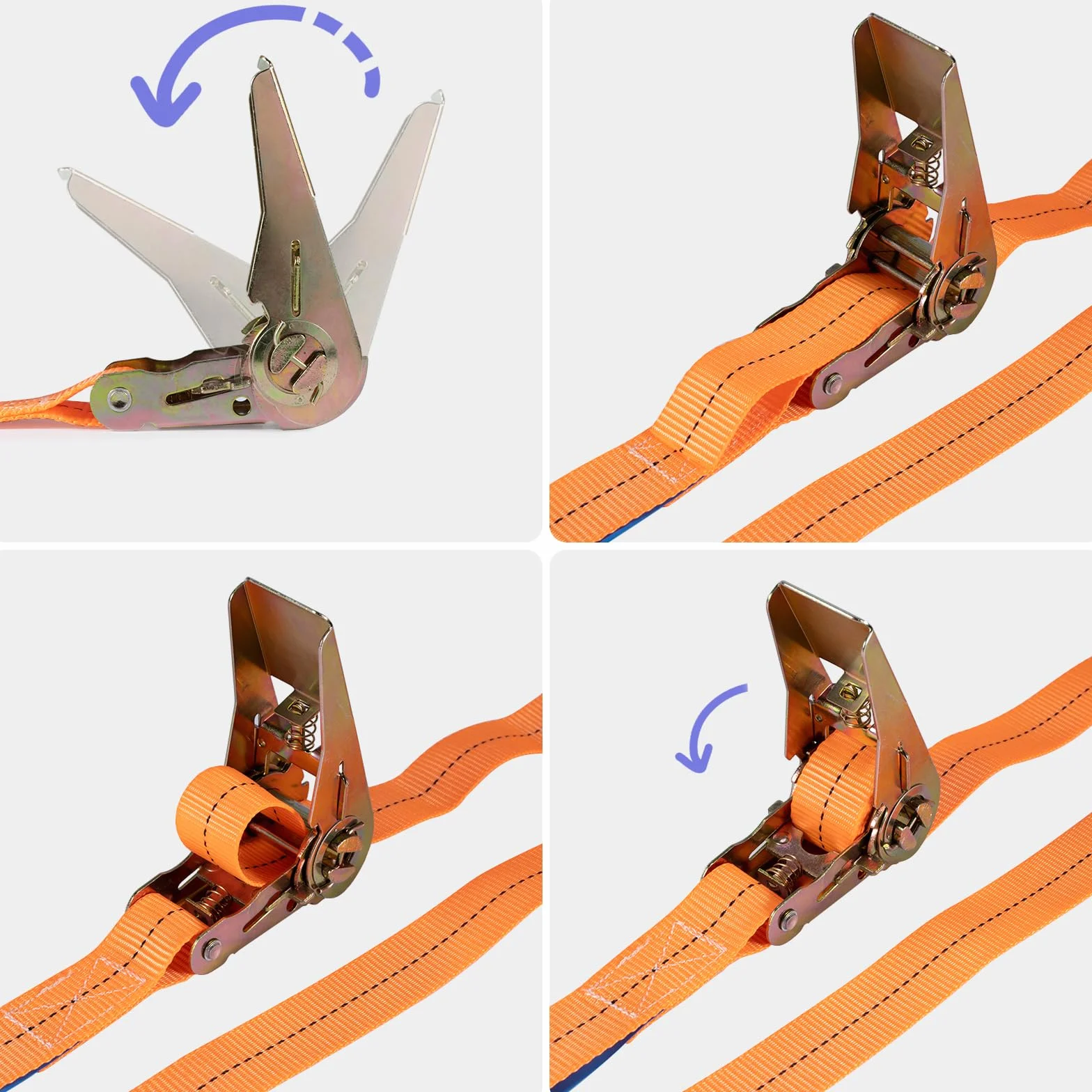Cinghie di serraggio con cricchetto 4 m robuste ancoraggio trasporto materiali moto biciclette trasloco bagagli campeggio 2 pezzi