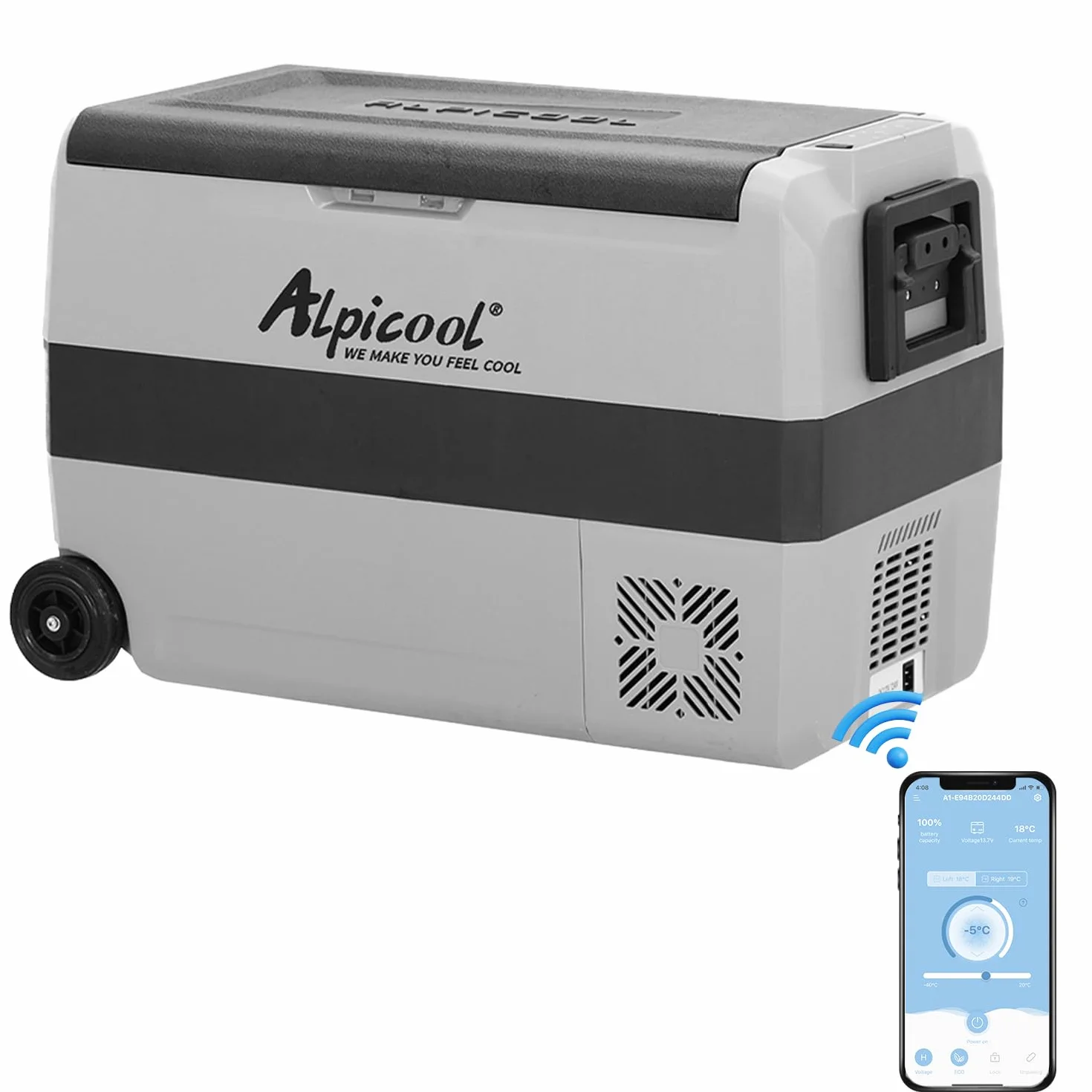 Alpicool T50 50 litri Frigoriferi per Auto Frigo Frigorifero Elettrico Congelatore Portatile per Auto/RV Camion Barca Campeggio 12/24V DC
