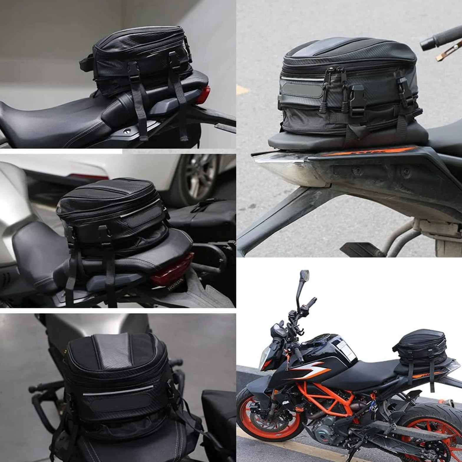Borsa Moto Posteriore Multifunzione in Pelle Ecologica Poliuretano