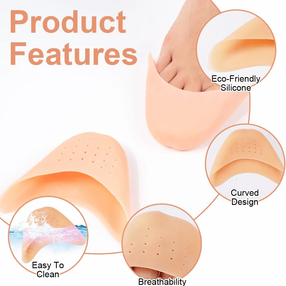 Salvapunte In Silicone Danza Classica, Copri Dita Piedi Silicone, Piede Suggerimento Manicotto, Salva Punte In Gel Morbido, 2 Paia