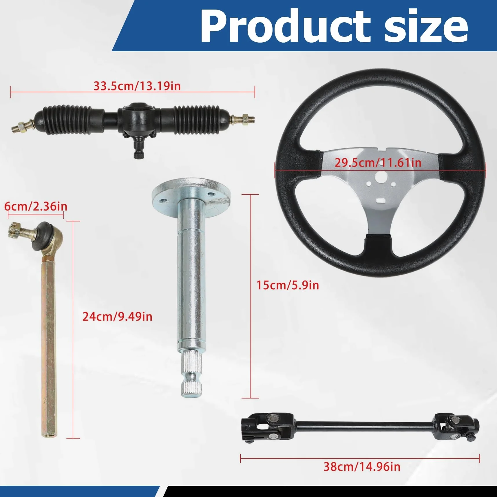 Kit volante in acciaio cremagliera ingranaggi pignone albero regolabile sostituzione per Go Kart 110cc