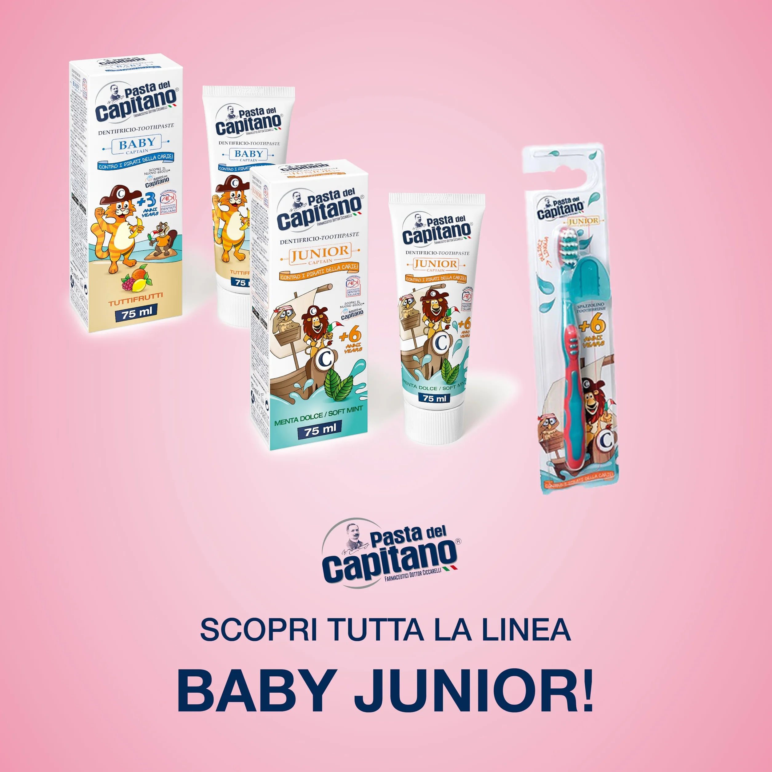 Pasta del Capitano Baby Dentifricio Gusto Fragola 75 ml