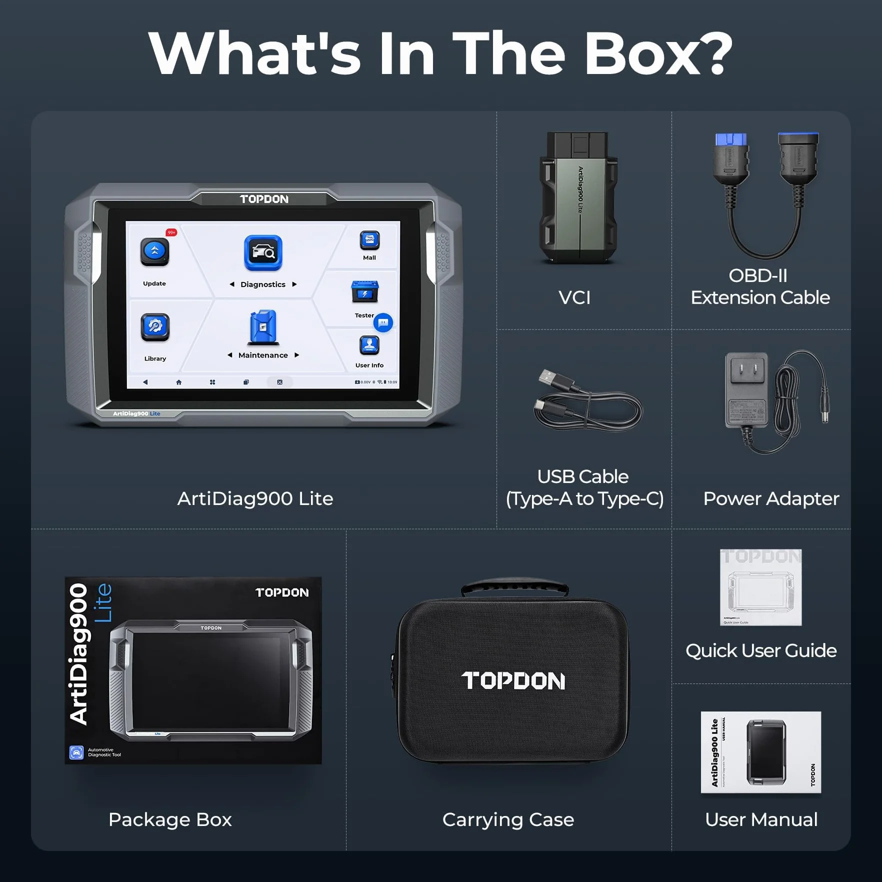 TOPDON ArtiDiag900 Lite OBDII Scanner Diagnosi Auto, Bidirezionale Wireless con Test Attivo