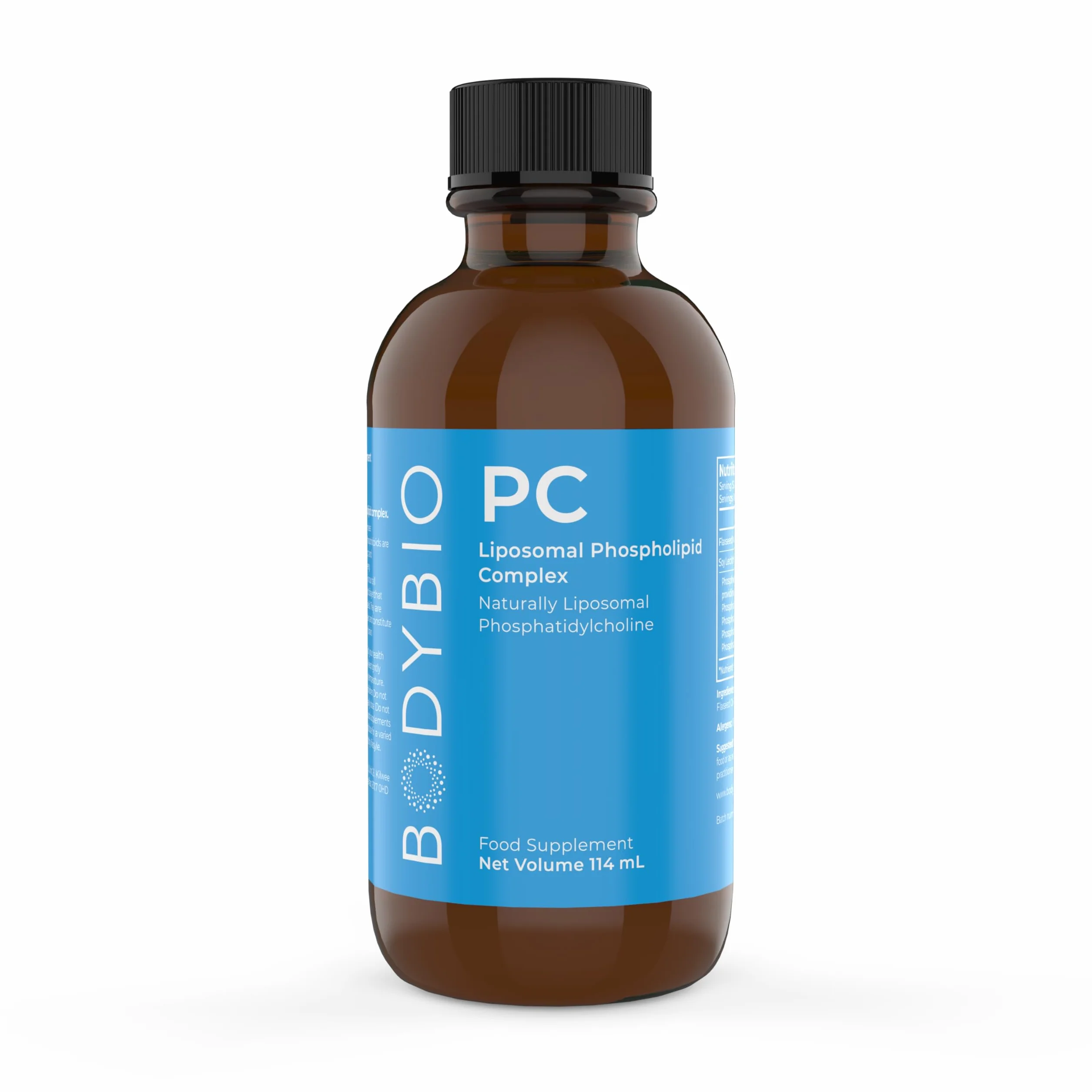 BodyBio PC Phosphatidylcholine Supplement for Brain Health, Cognitive Function, Cellular Repair, 4 FL OZ