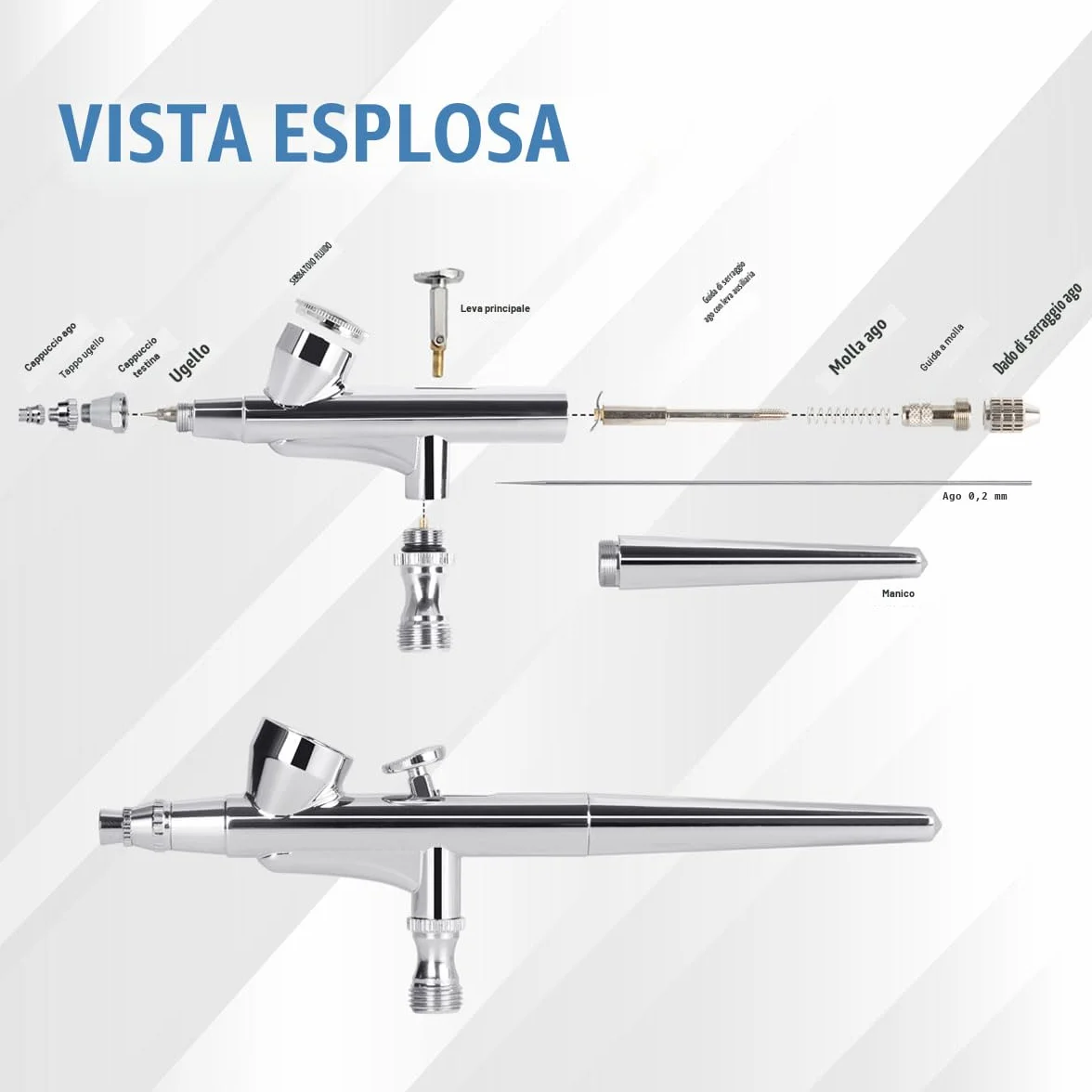 Fengda FD-207K Kit aerografo professionale con compressore intelligente