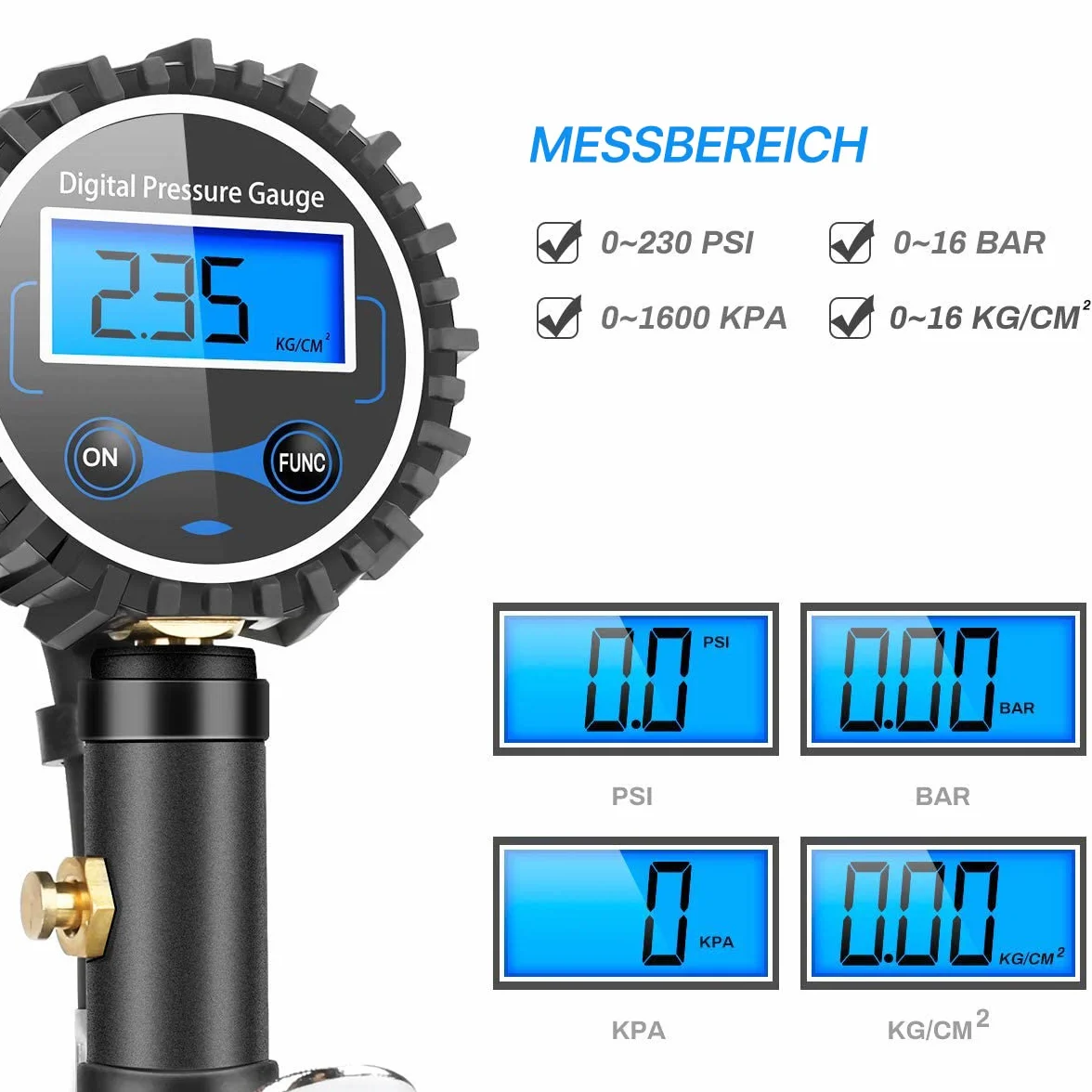 Manometro Pressione Gomme Manometro Digitale pressione gomme 200 PSI Alta Precisione con Luce a LED e Schermo LCD per Auto, SUV, Camion, Moto