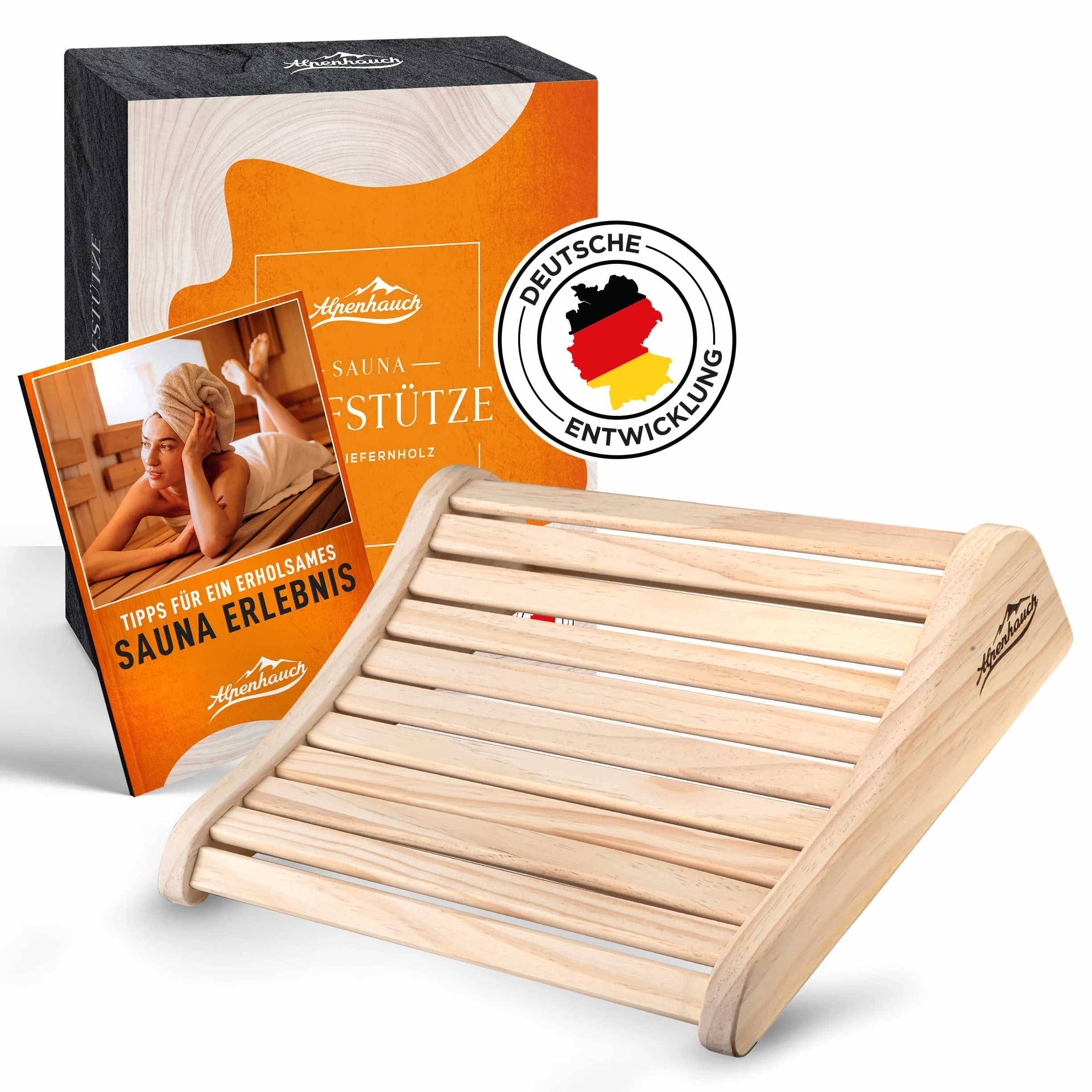 ALPENHAUCH Poggiatesta sauna in legno naturale ergonomico accessorio cabina infrarossi