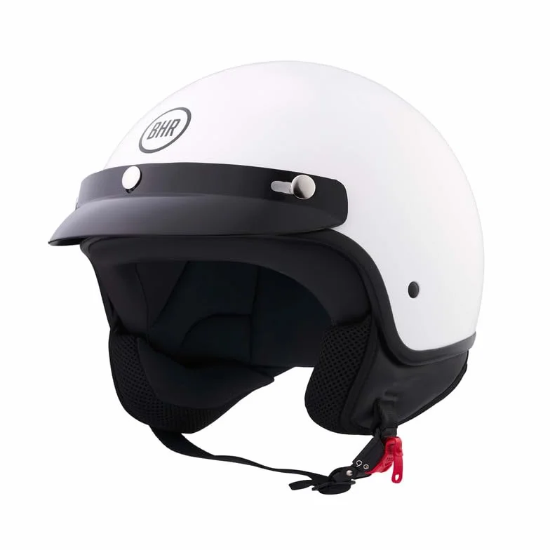 BHR Casco Demi-Jet 839 Scooter Omologato ECE 22.06 con Frontino e Sgancio Micrometrico Bianco M