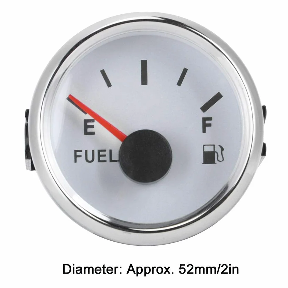 Indicatore di livello serbatoio olio 52mm 2in 0-190ohm per auto barche marine quadrante bianco