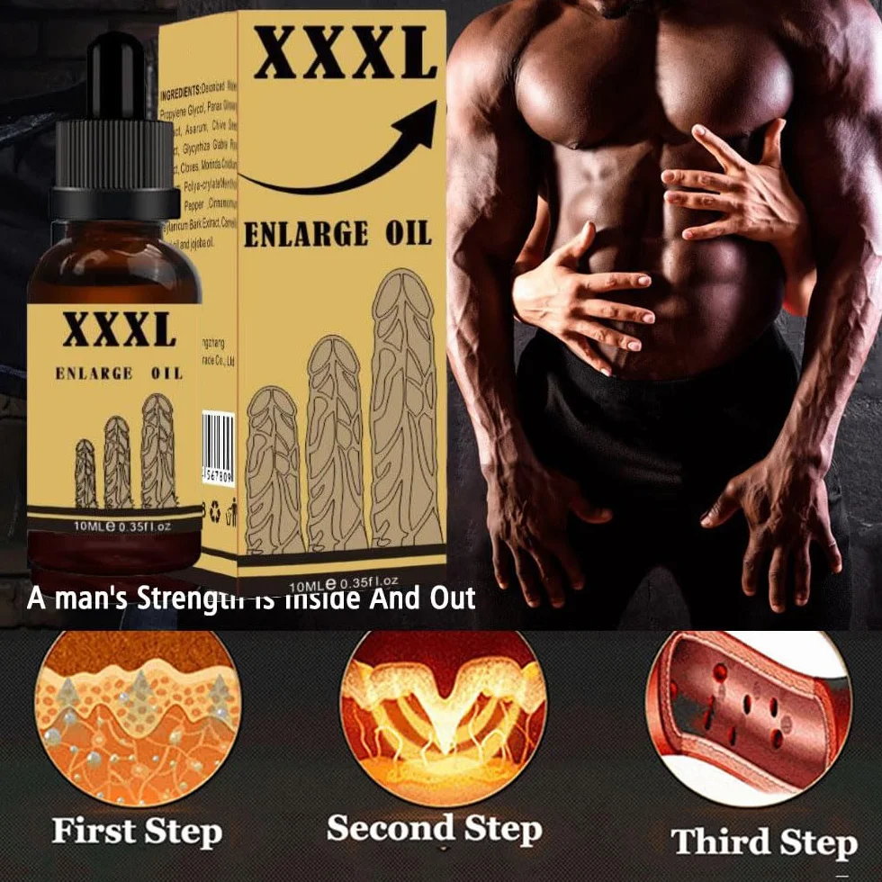 Olio essenziale 10 ml per uomo, olio per ingrandimento del pene extra forte, miglioramento erezione (2 pezzi)