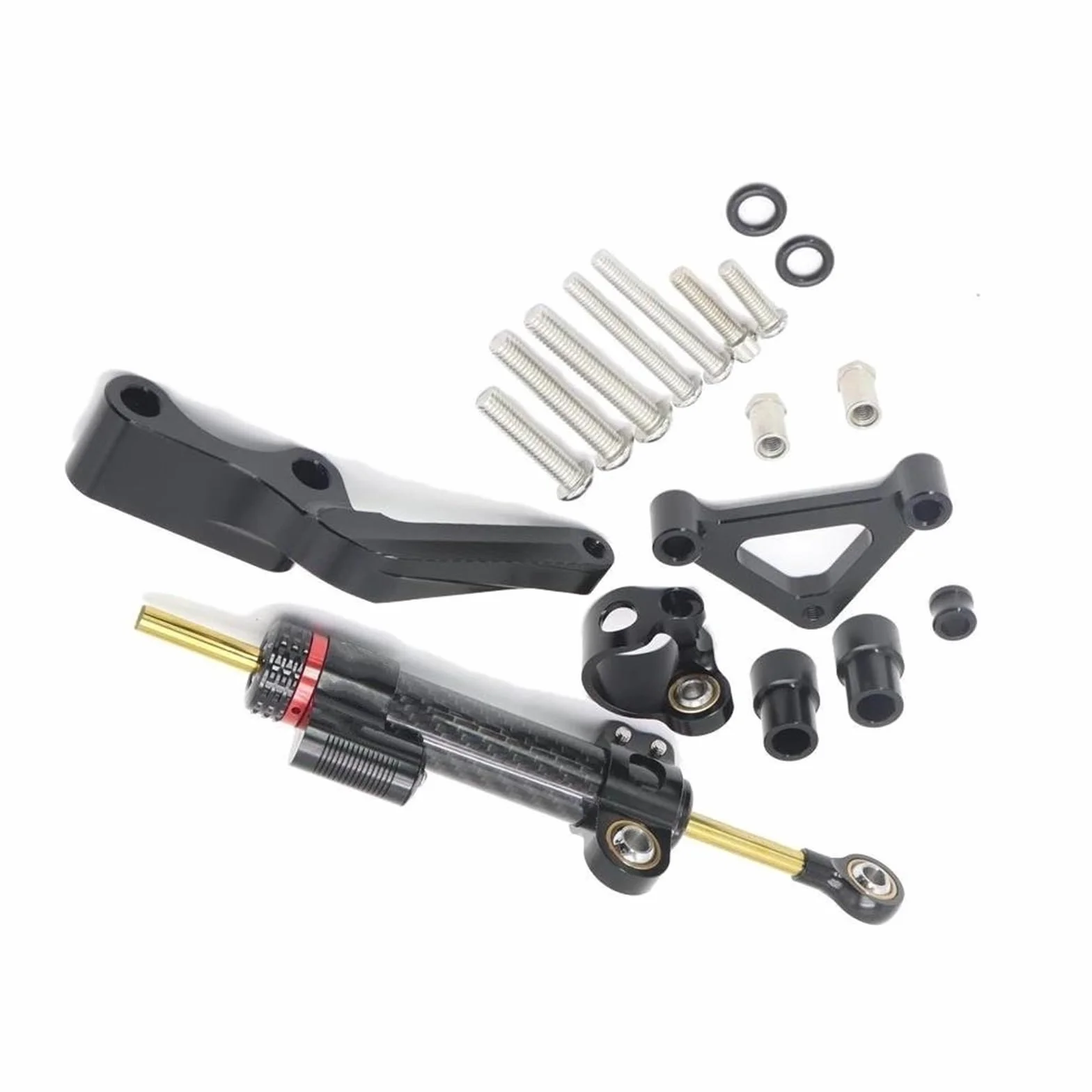 Ammortizzatore di sterzo Per Ducati Hypermotard 796 2008-2024 2012 2013 2014 Ammortizzatori Di Sterzo Moto Stabilizzare Ammortizzatore Staffa Kit Di Montaggio(Black)