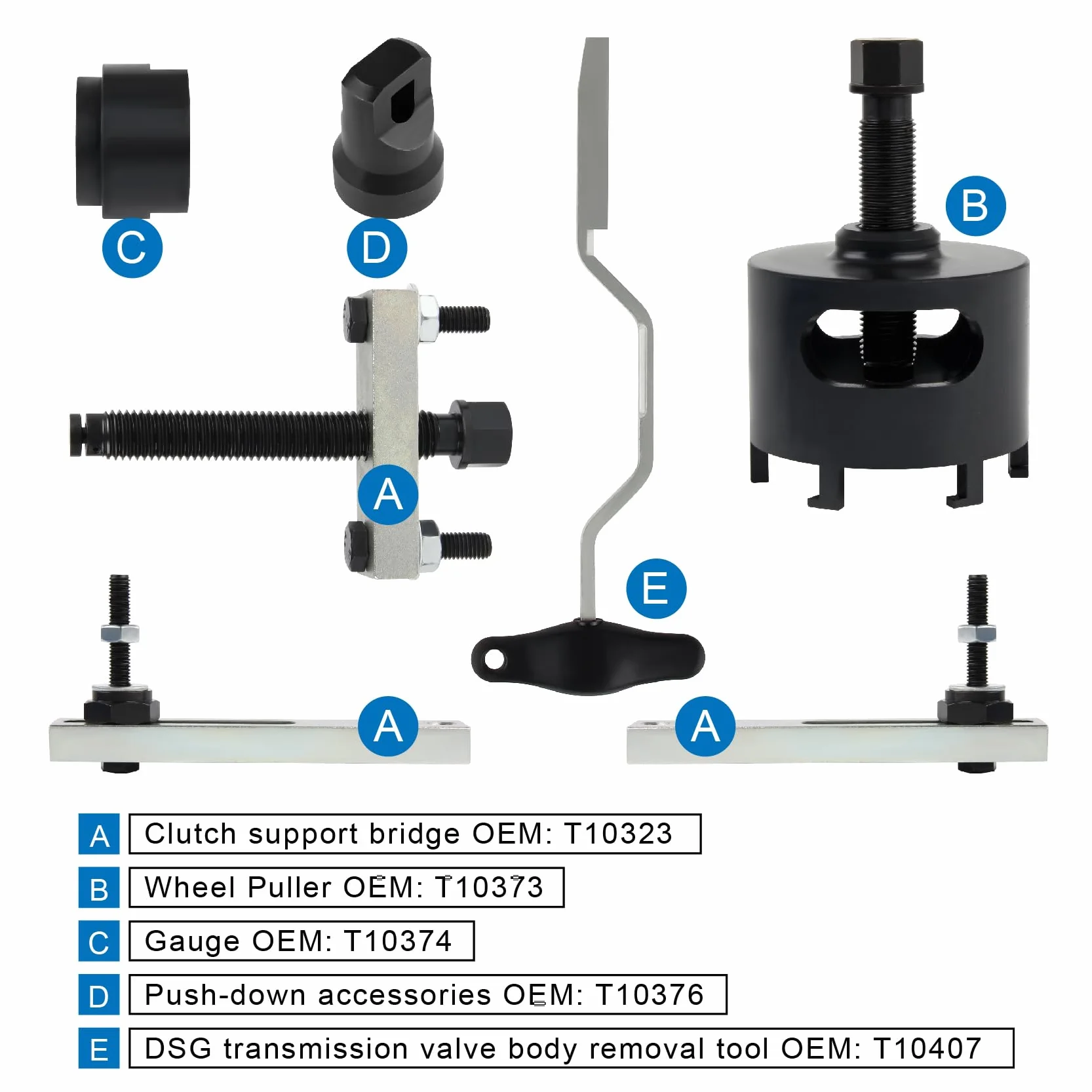 Kit di Strumenti di Trasmissione Doppia Frizione, per VW 7 Marce, DSG T10323 T10373 T10374 T10376