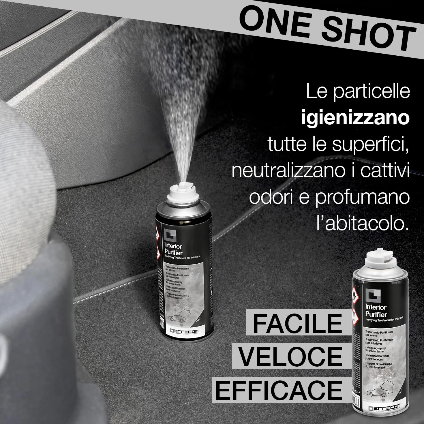 Errecom Total Care Kit Completo Pulizia Igienizzazione Climatizzatore Auto Abitacolo 2x200mL