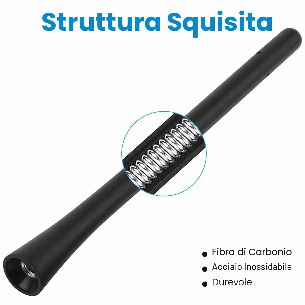 Antena Universale per Auto 6,5cm + 18,5cm FM/AM/DAB con Viti M4 M5 M6
