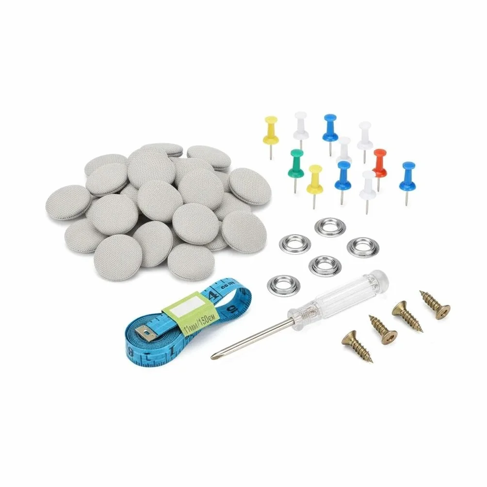 Wenrescry Set di riparazione universale per tettuccio auto, 100 pezzi, clip e bottoni con 100 perni di posizionamento, cacciaviti e metro a nastro, resistente alla ruggine